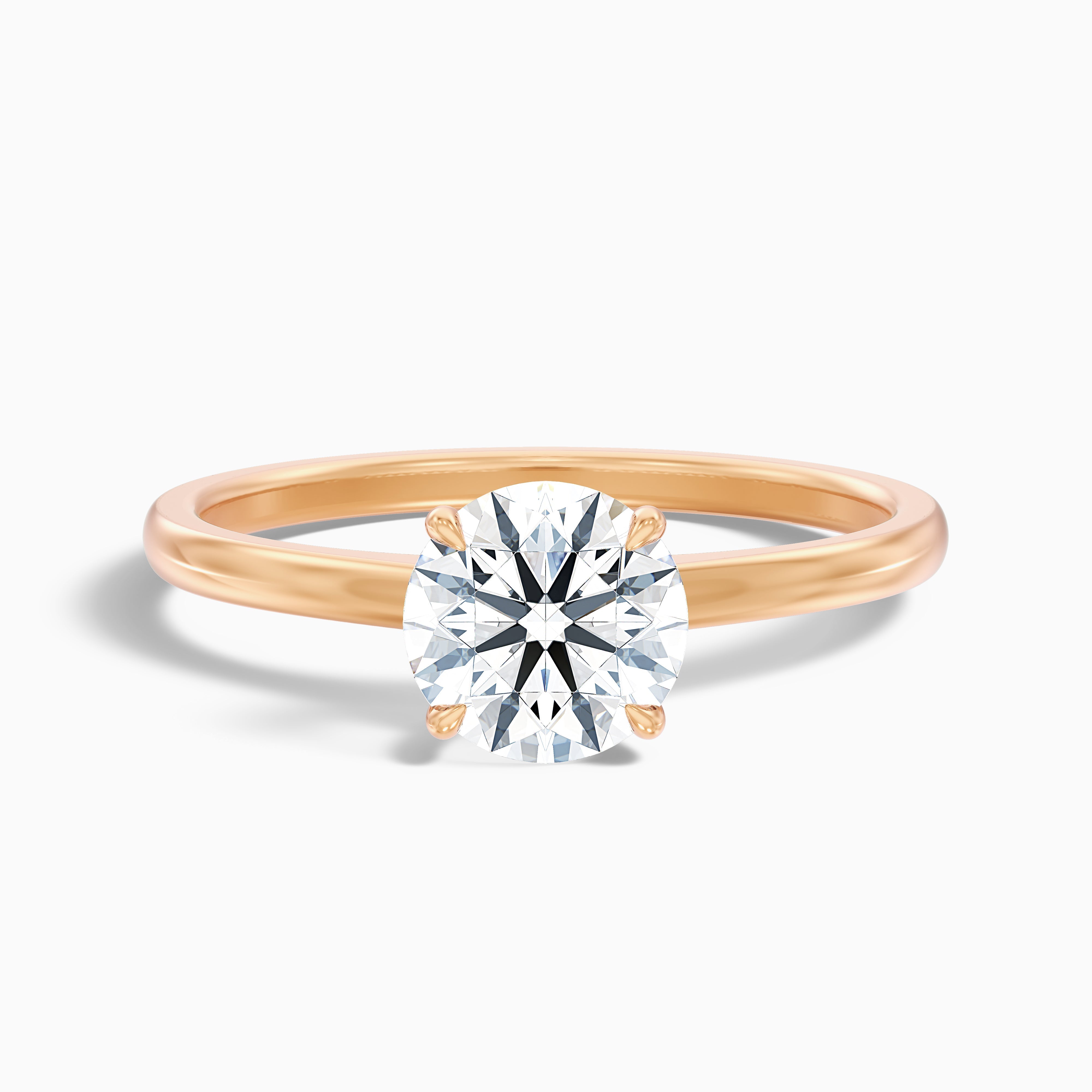 April 5.5 Carat Round Solitaire Moissanite Diamond Ring in 14k Rose Gold