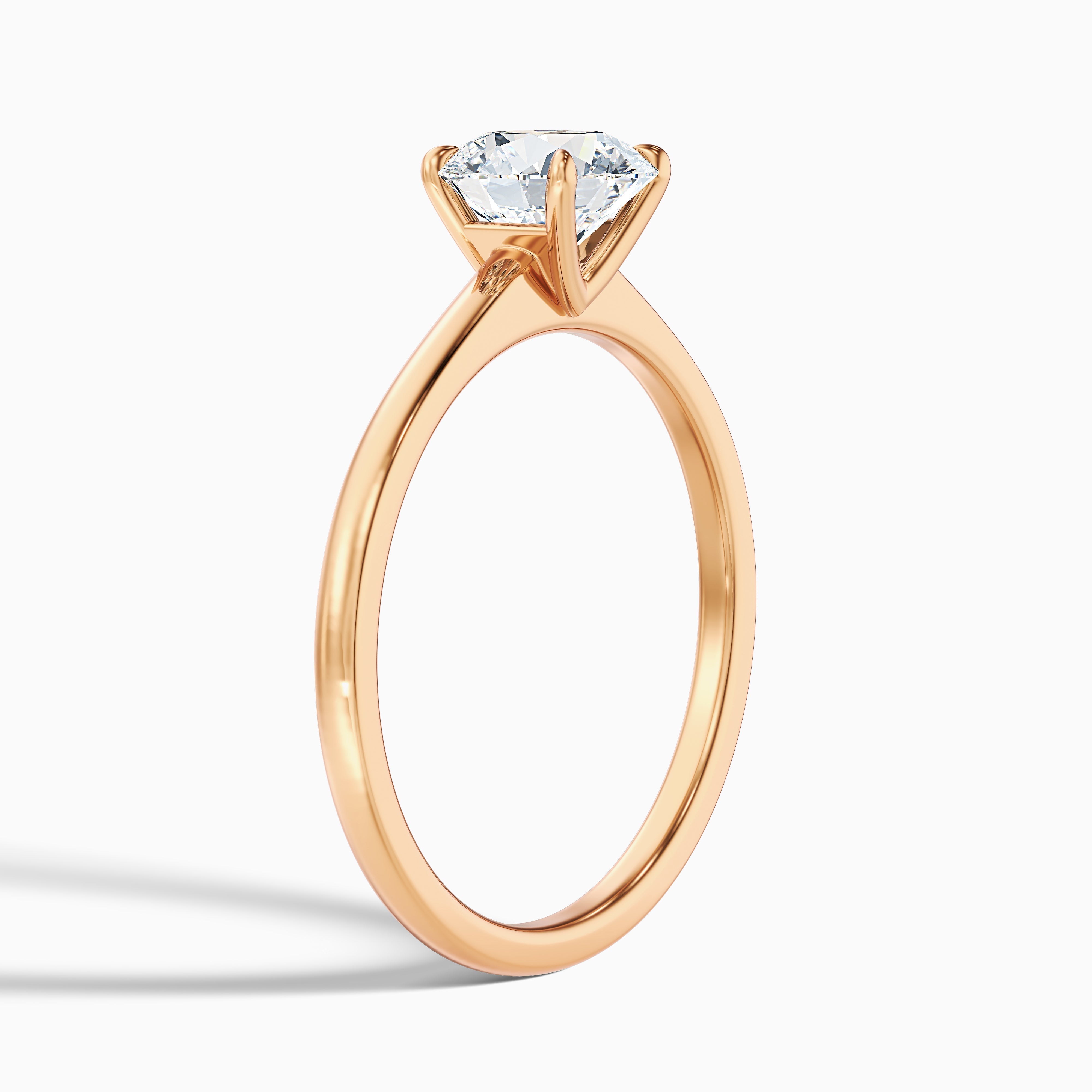April 2.5 Carat Round Solitaire Moissanite Diamond Ring in Platinum