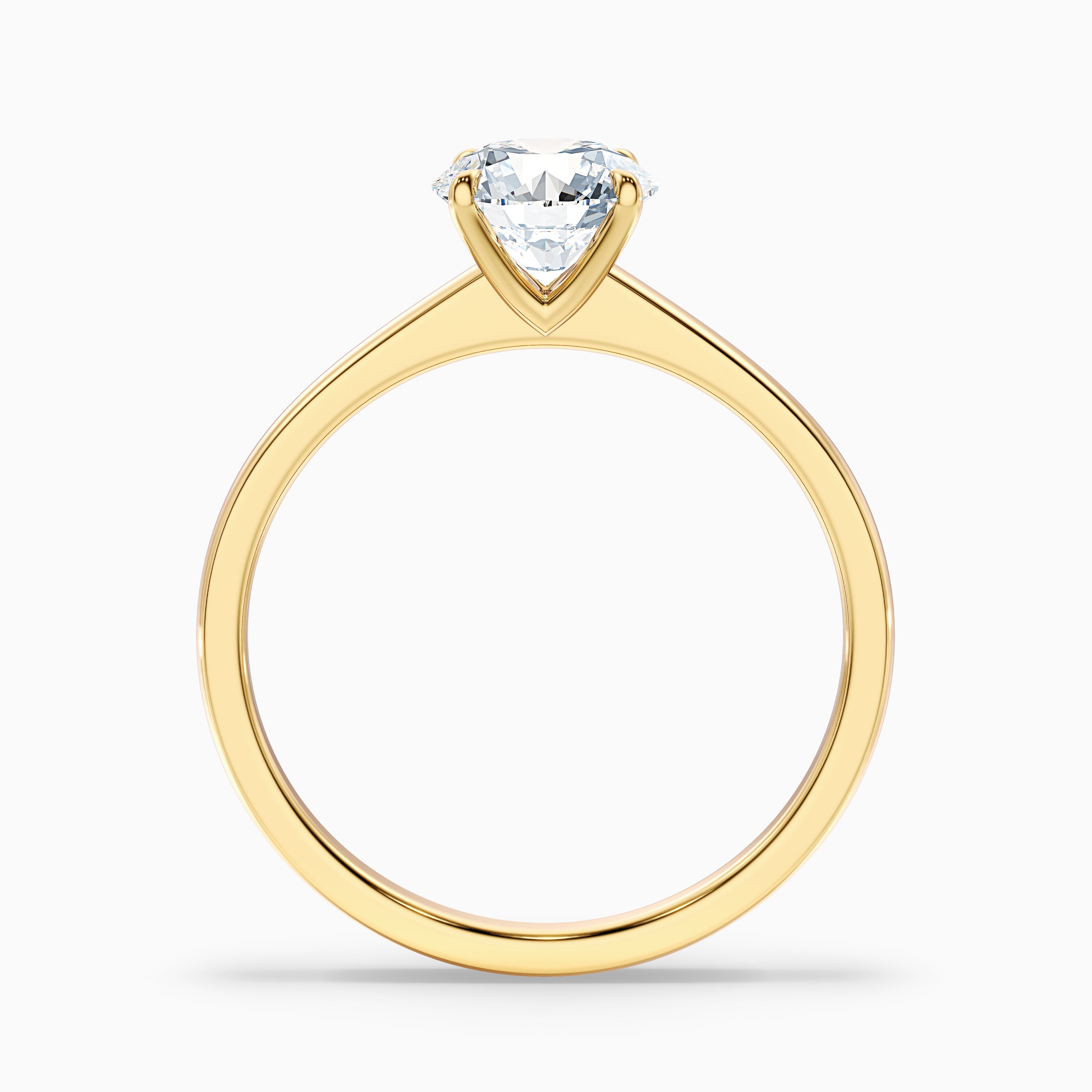 April 1 Carat Round Solitaire Moissanite Diamond Ring in Platinum