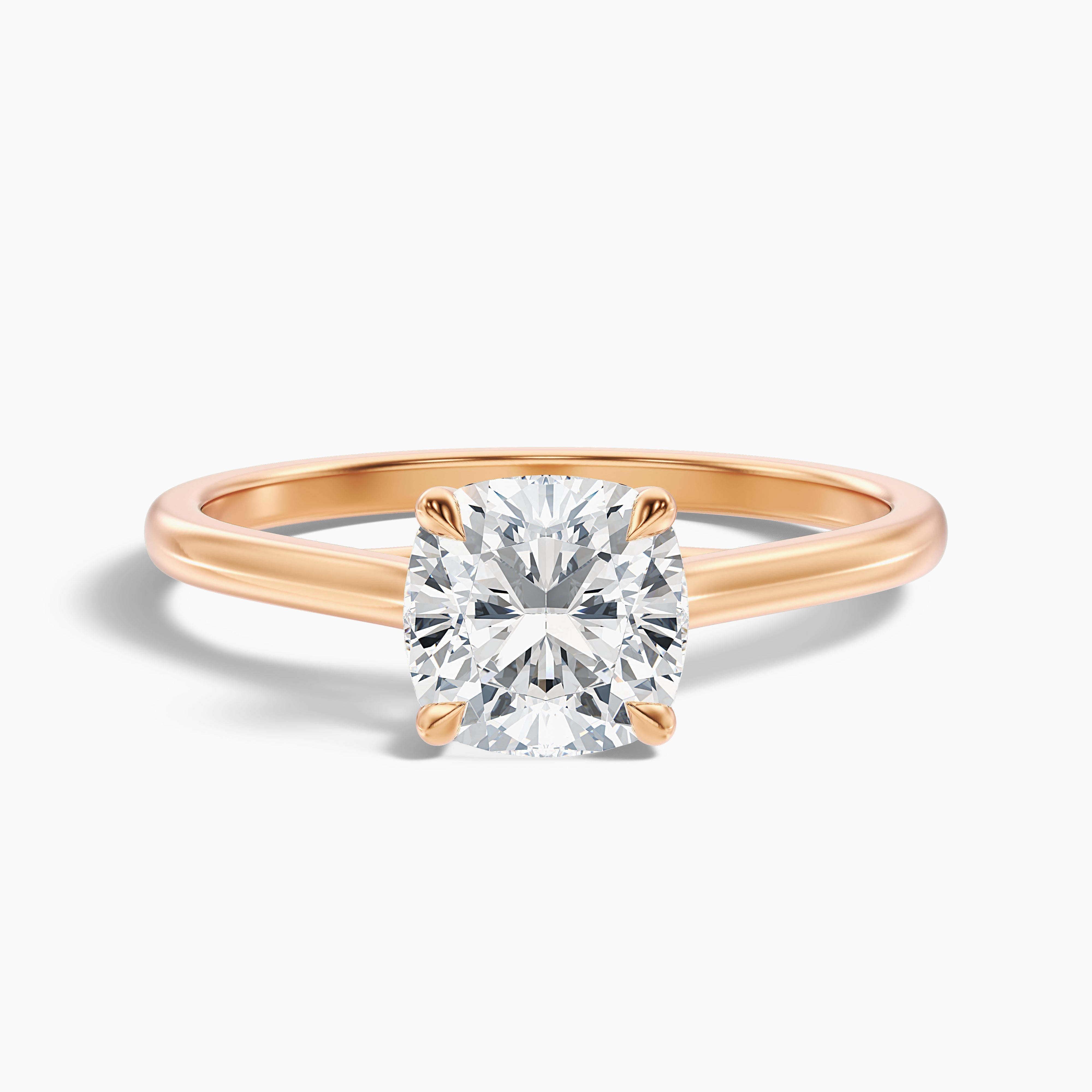 Nelli 1 Carat Cushion Cut Solitaire Moissanite Diamond Ring in Platinum