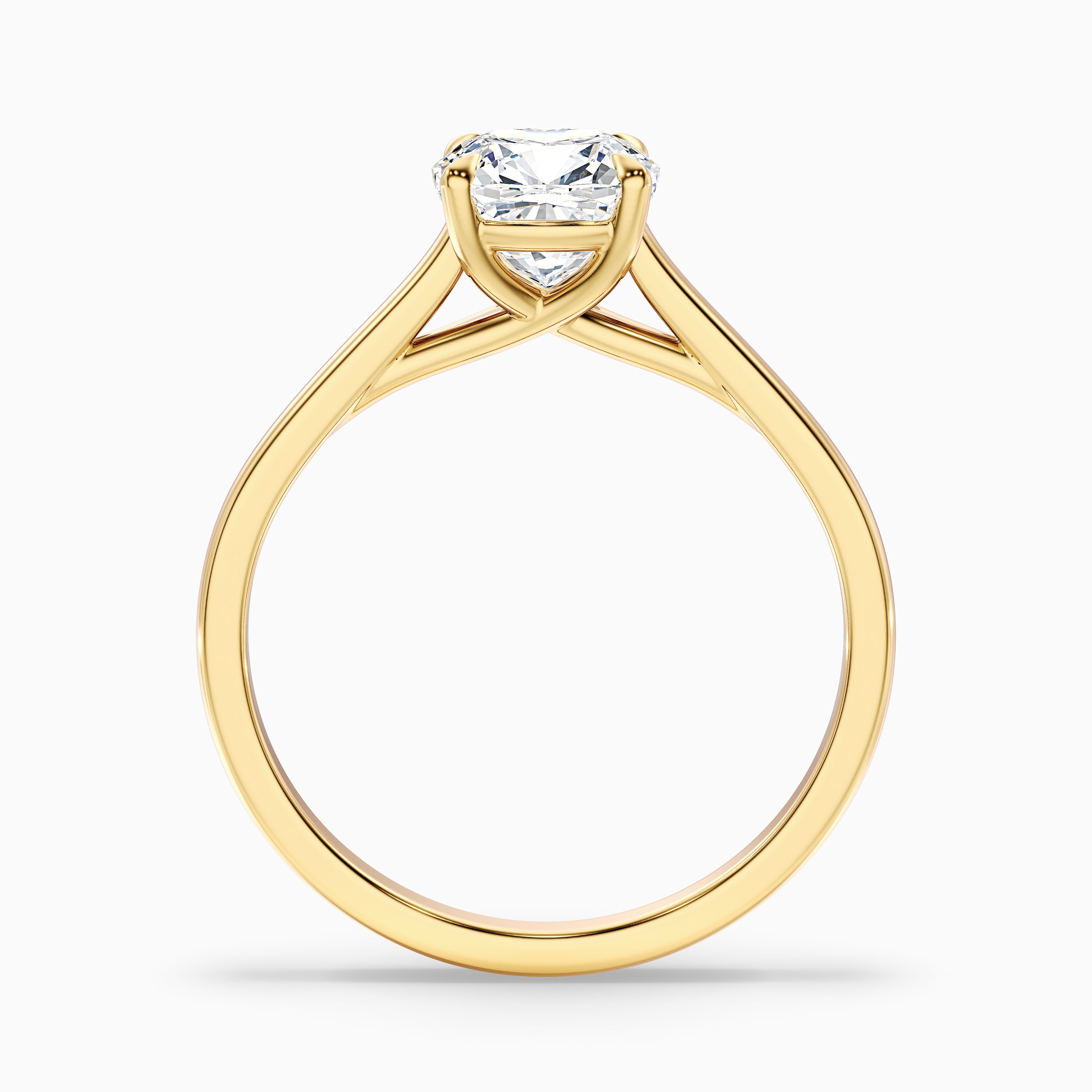 Nelli 5 Carat Cushion Cut Solitaire Moissanite Diamond Ring in Platinum