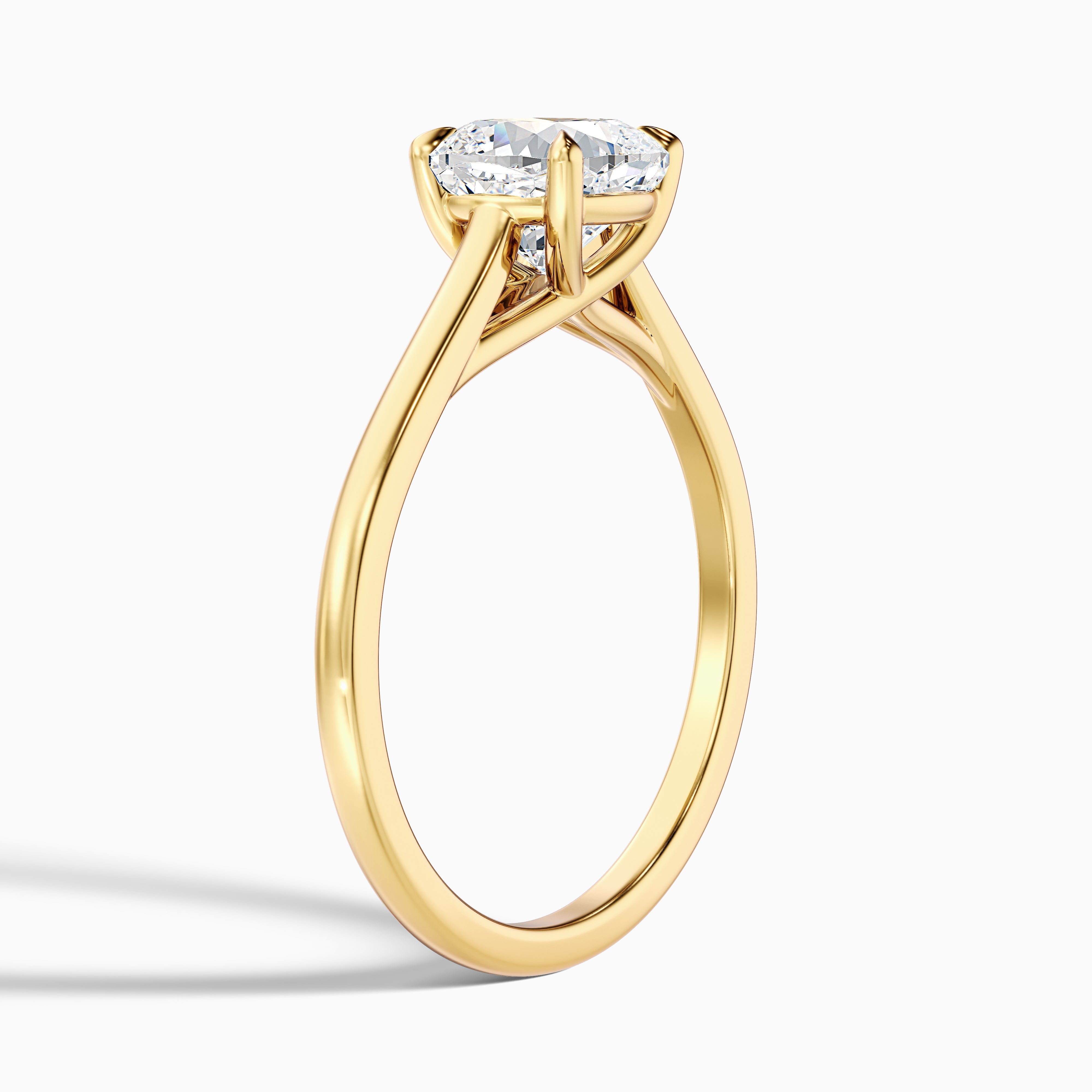 Nelli 1 Carat Cushion Cut Solitaire Moissanite Diamond Ring in 10k Rose Gold