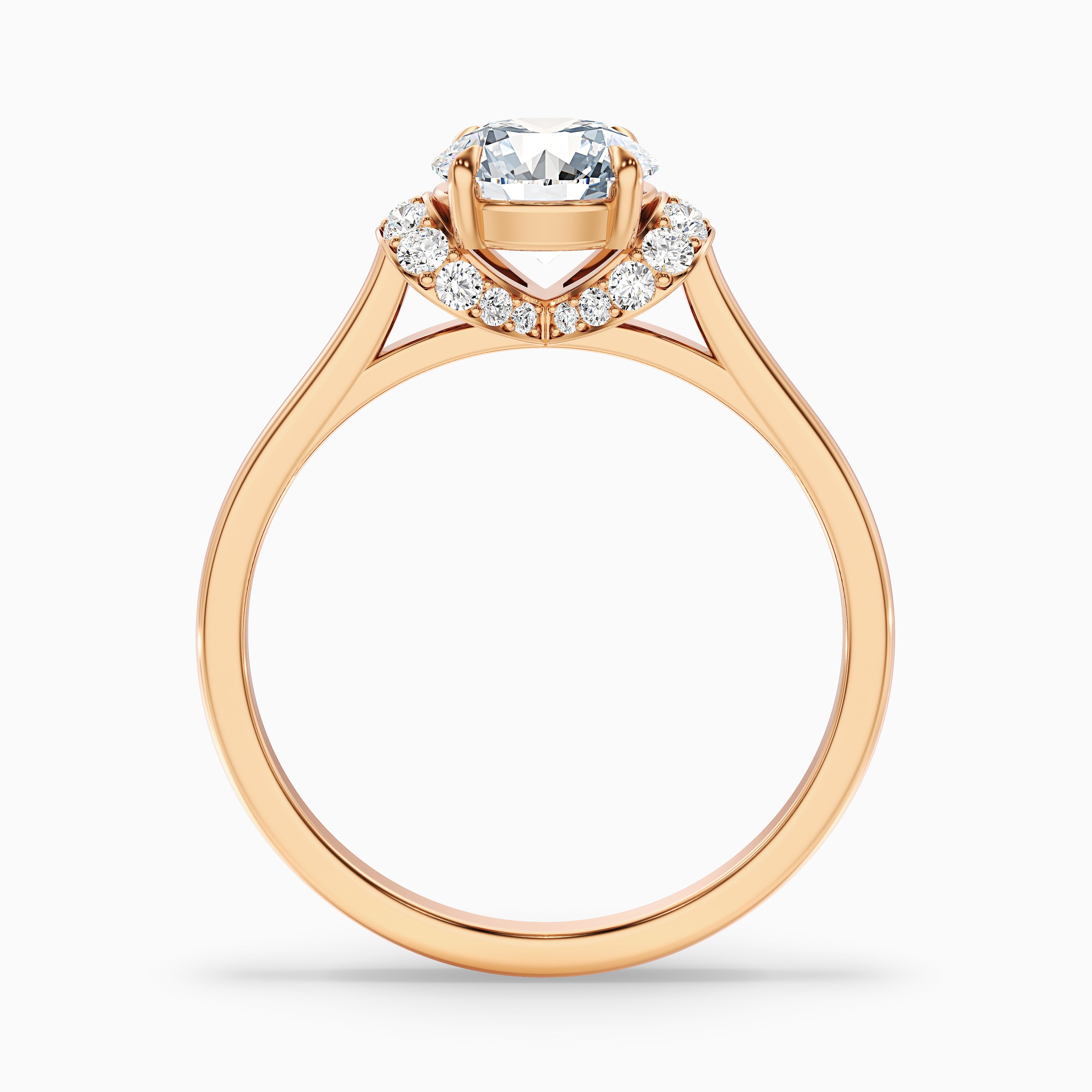 Frey 2.5 Carat Round Solitaire Pave Moissanite Diamond Ring in 14k Yellow Gold