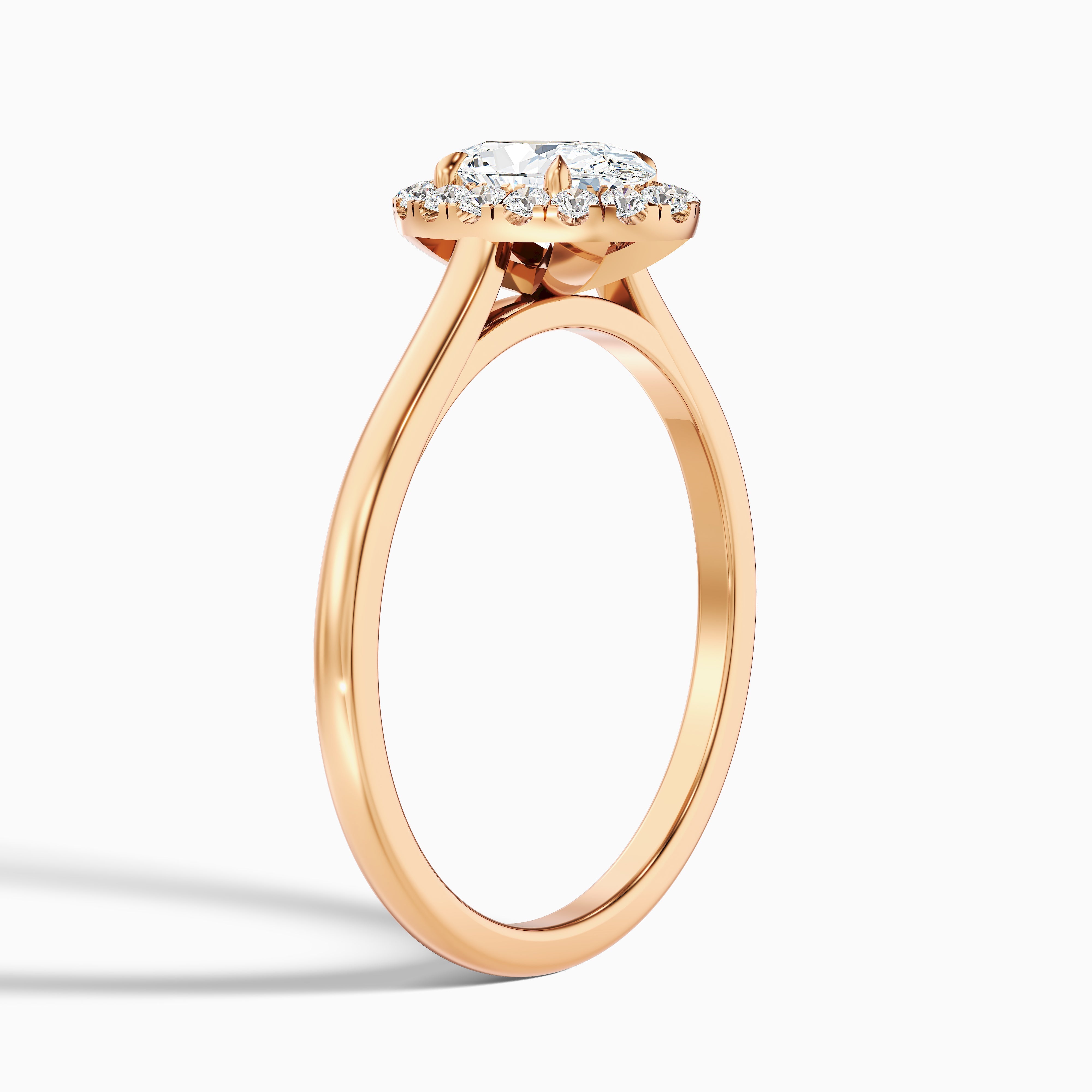 Sofia 1.5 Carat Oval Halo Moissanite Diamond Ring in 10k Rose Gold