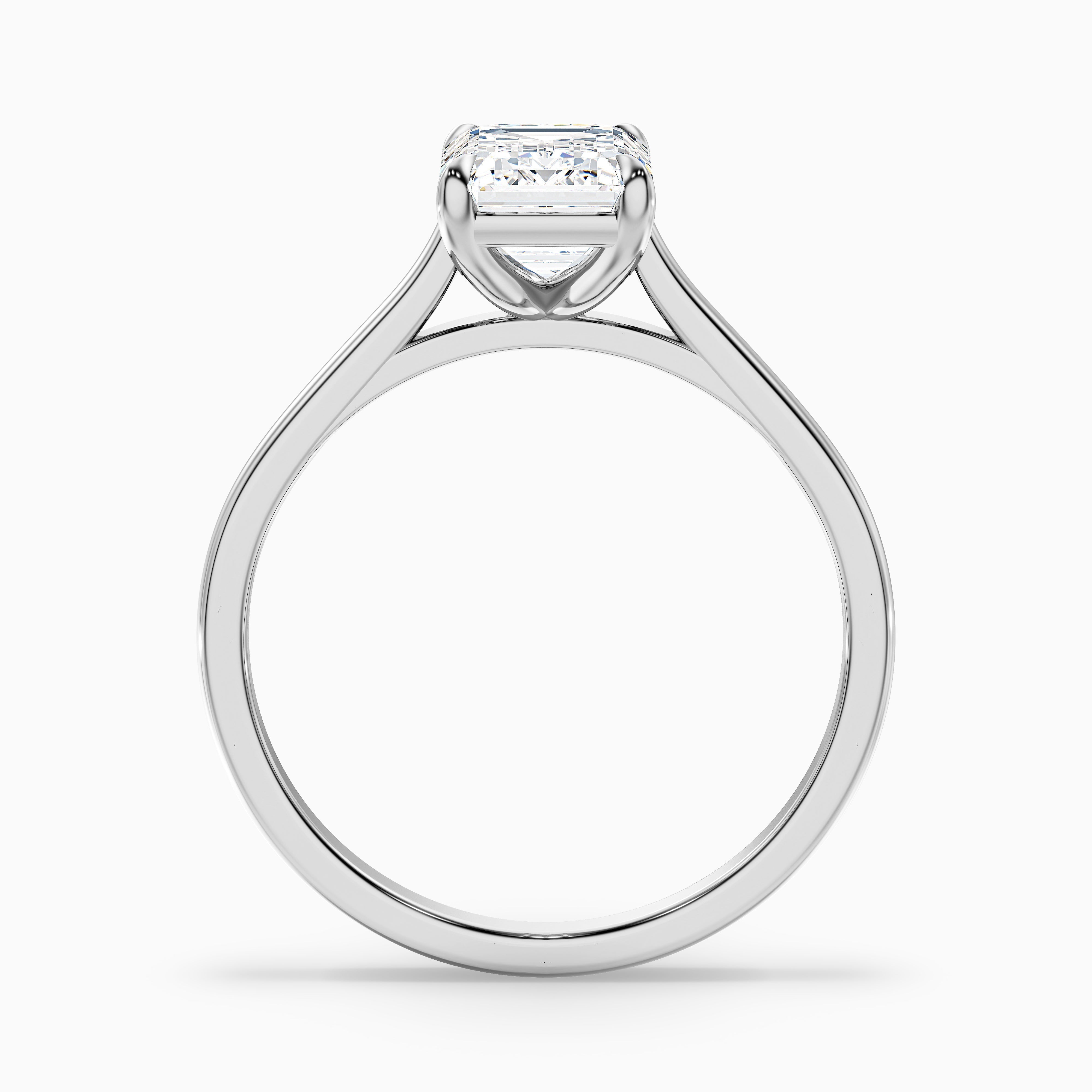 Lea 2 Carat Emerald Cut Solitaire Moissanite Diamond Ring in 14k Rose Gold