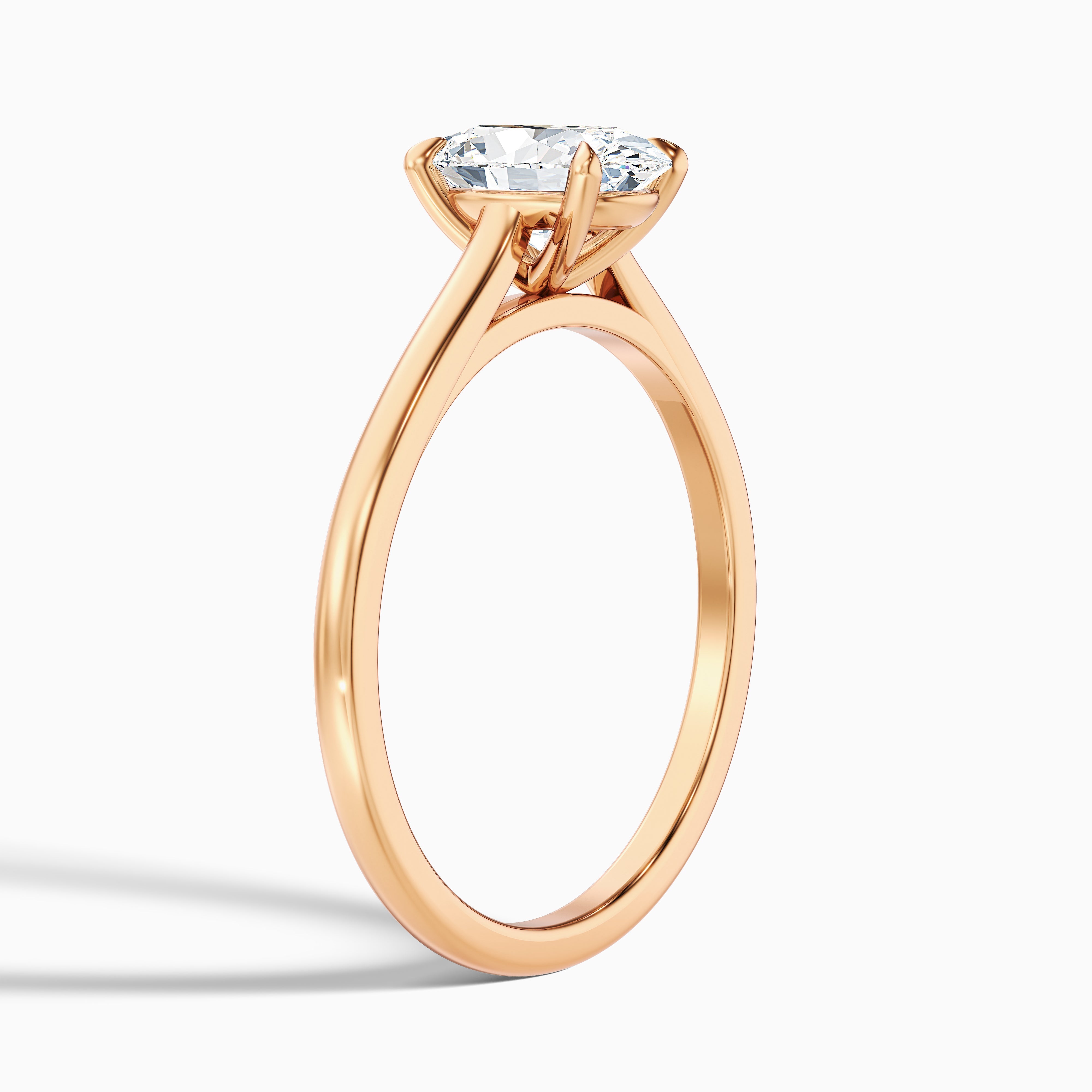 Rose 2 Carat Oval Solitaire Lab Grown Engagement Ring in 14k White Gold