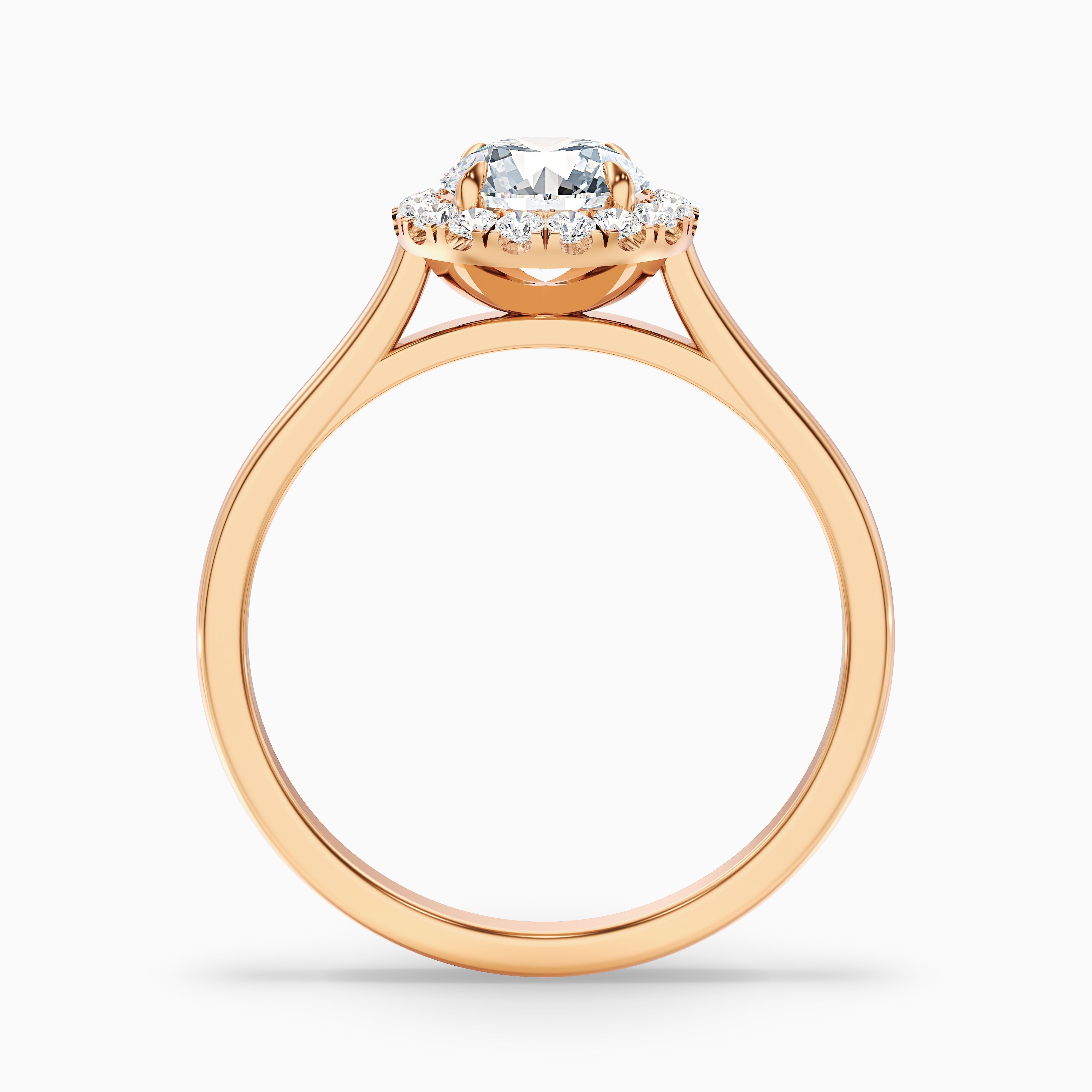 Ember 5.5 Carat Round Halo Pave Moissanite Diamond Ring in Platinum