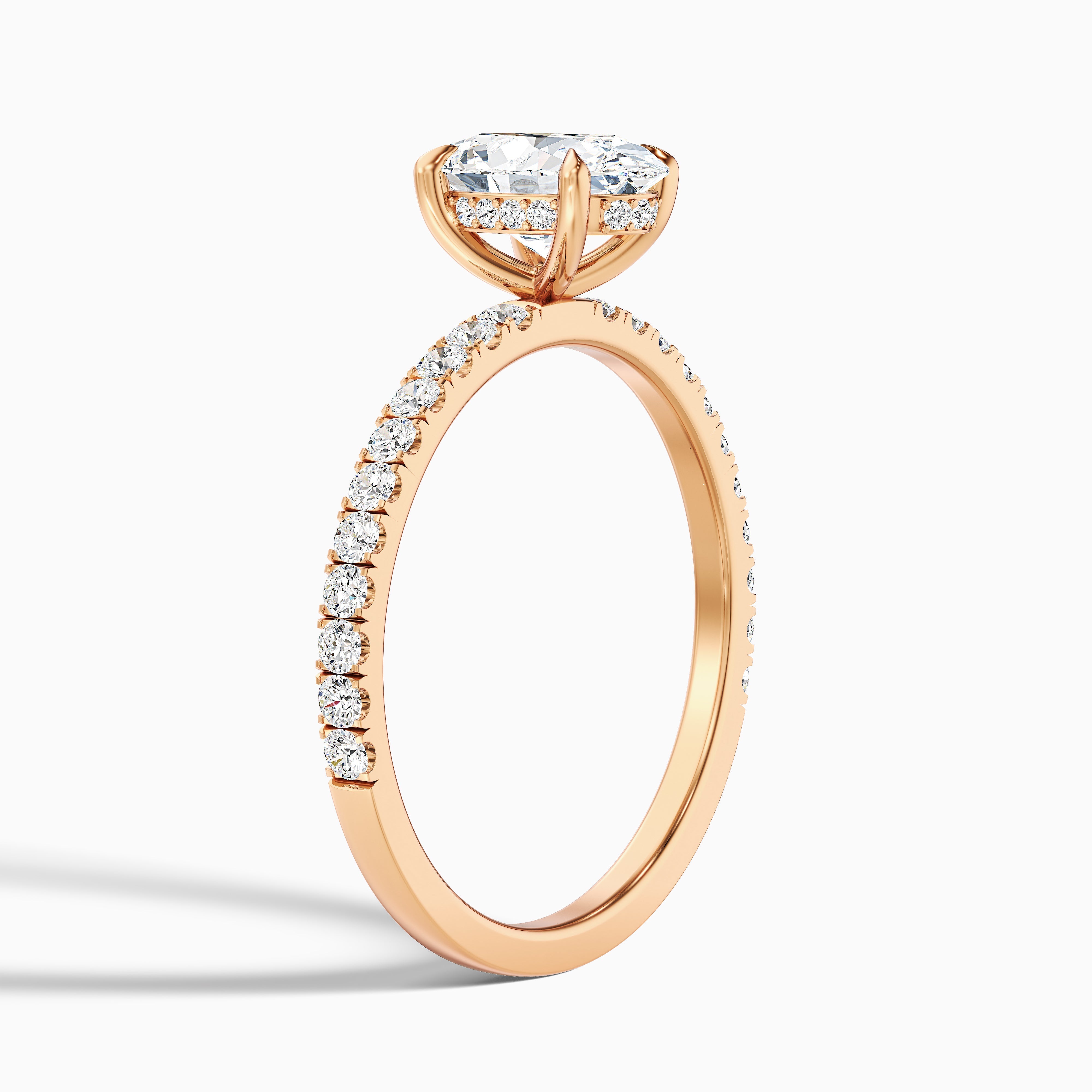 Eliza 5 Carat Oval Hidden Halo Moissanite Diamond Ring in 10k Yellow Gold