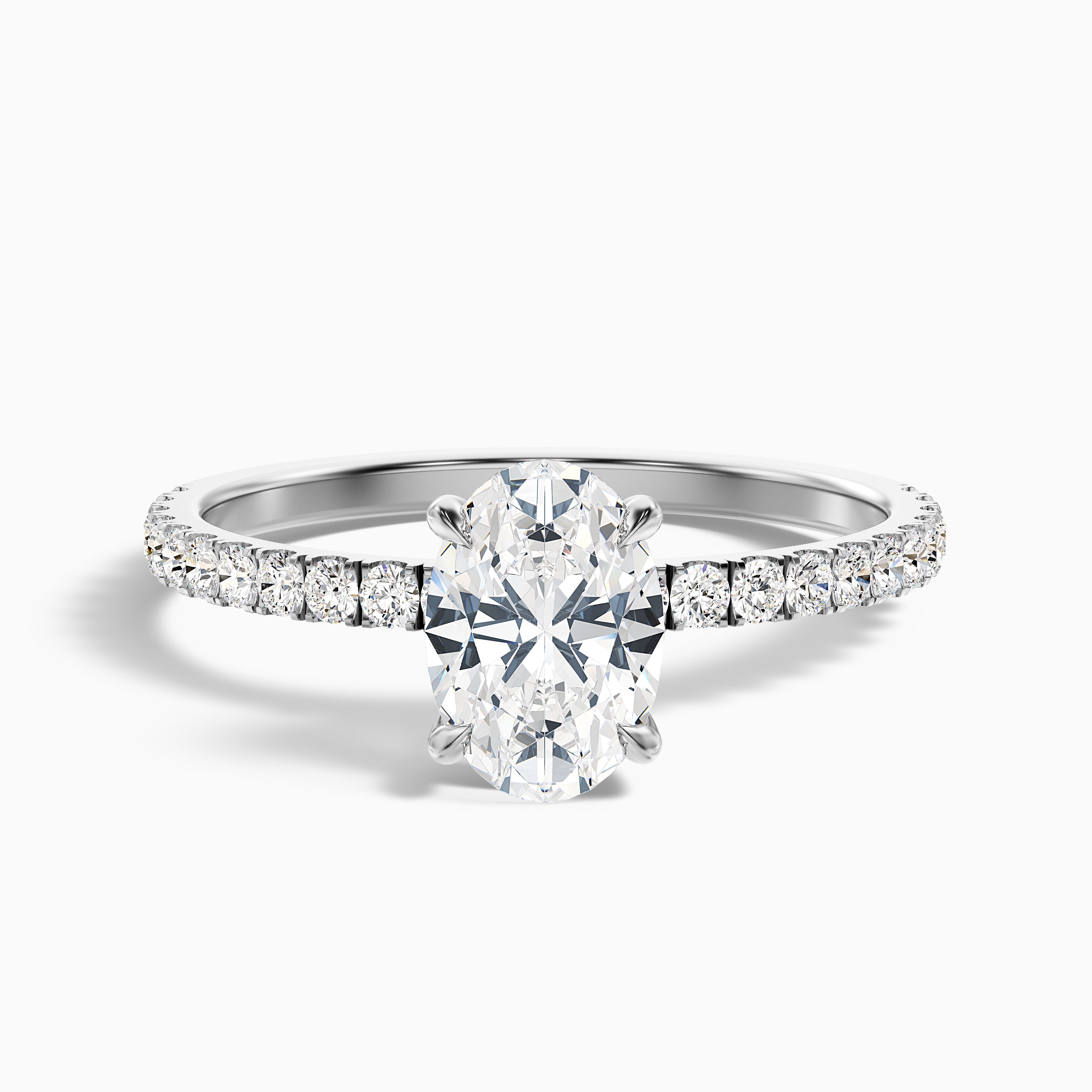 Eliza 5 Carat Oval Hidden Halo Moissanite Diamond Ring in 10k Rose Gold