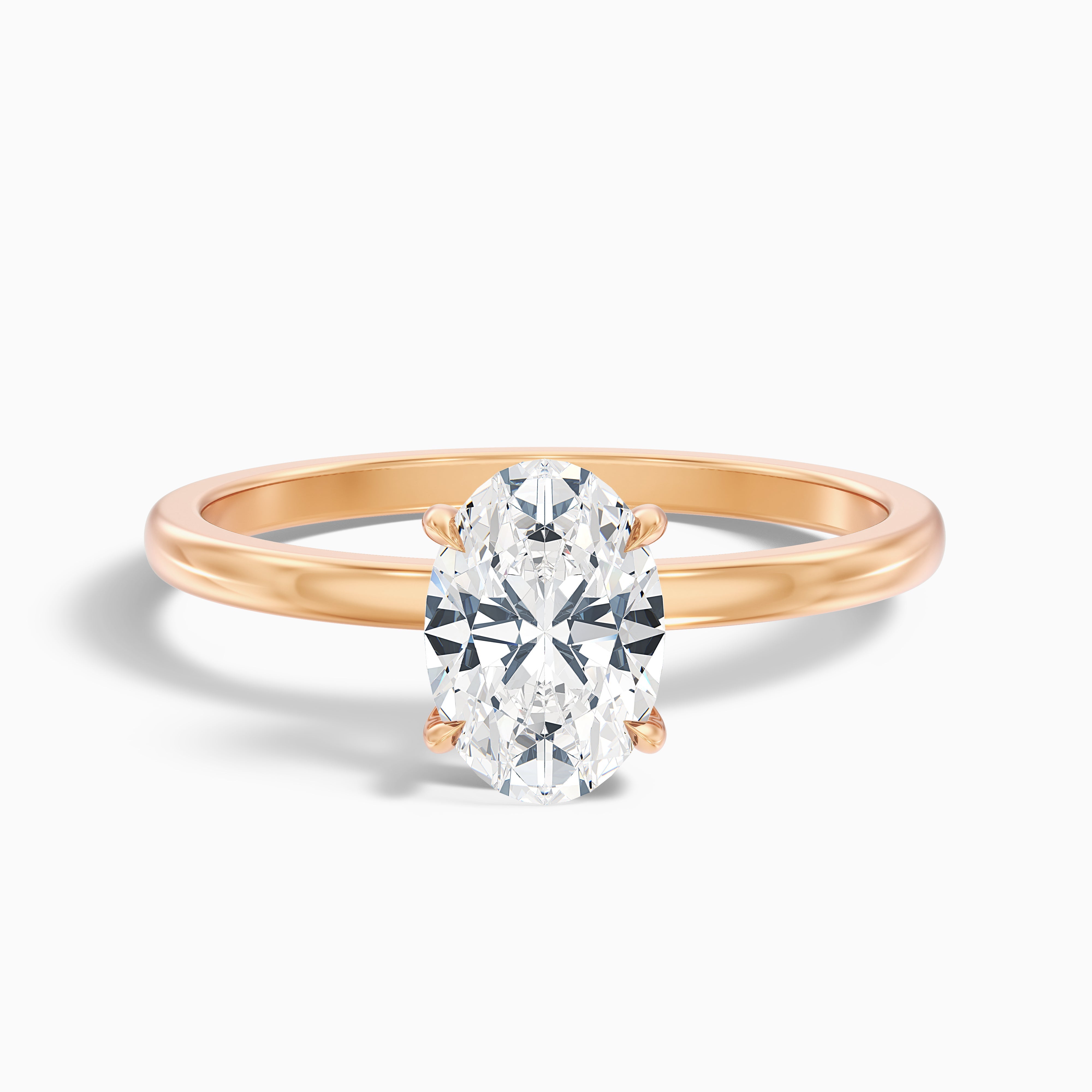 Jade 1 Carat Oval Cut Solitaire Moissanite Diamond Ring in 10k White Gold
