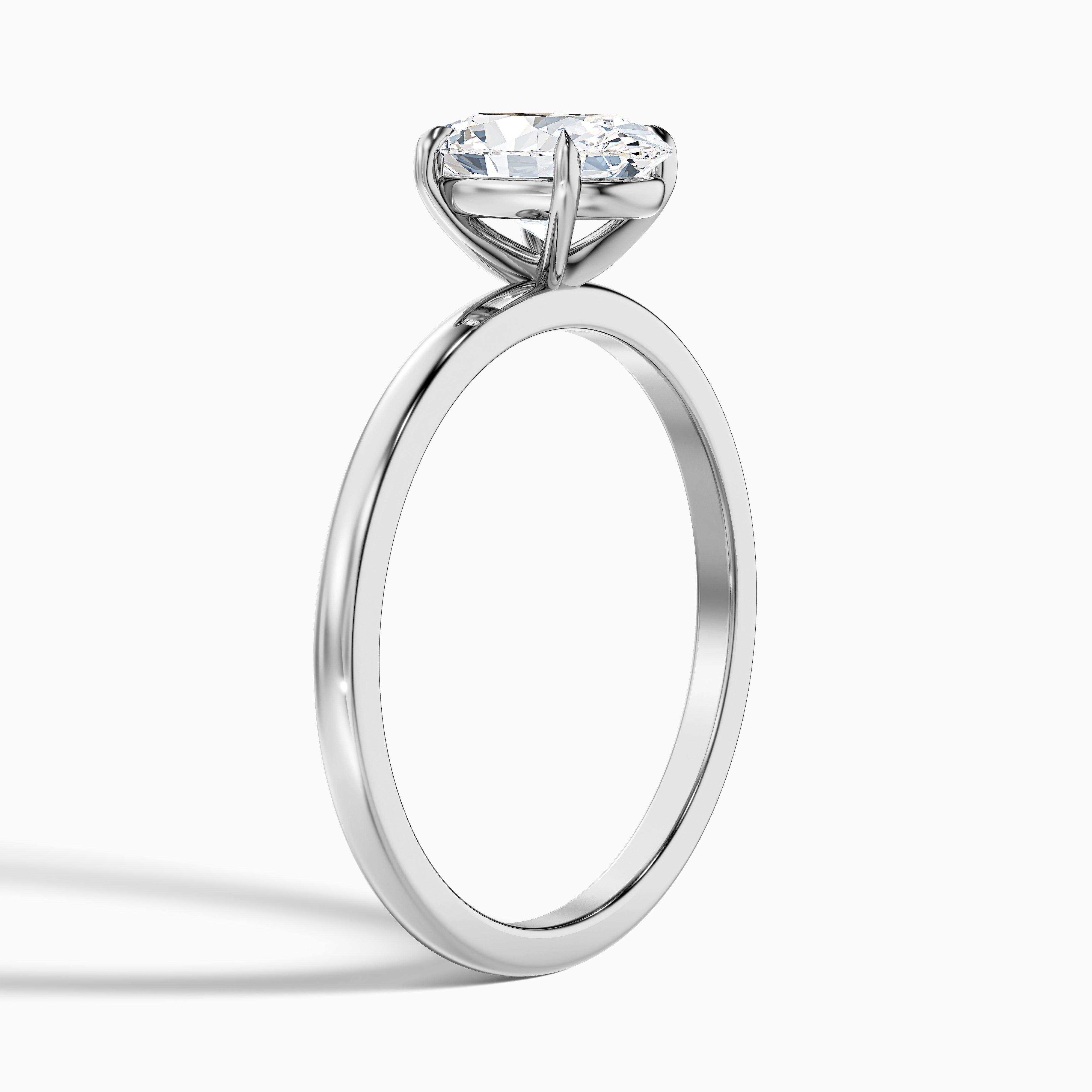Jade 2 Carat Oval Cut Solitaire Moissanite Diamond Ring in 18k White Gold