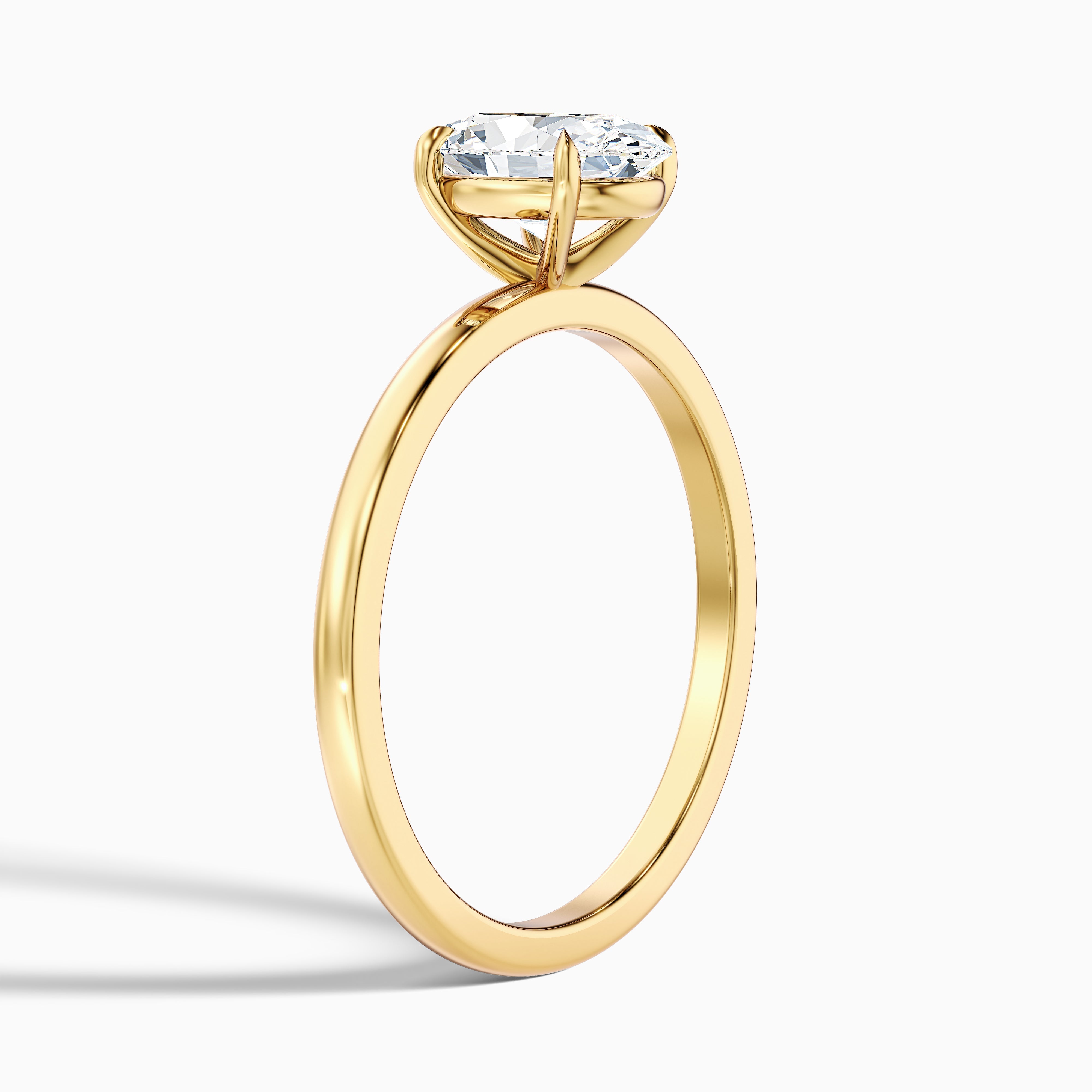 Jade 5 Carat Oval Cut Solitaire Moissanite Diamond Ring in 10k Yellow Gold