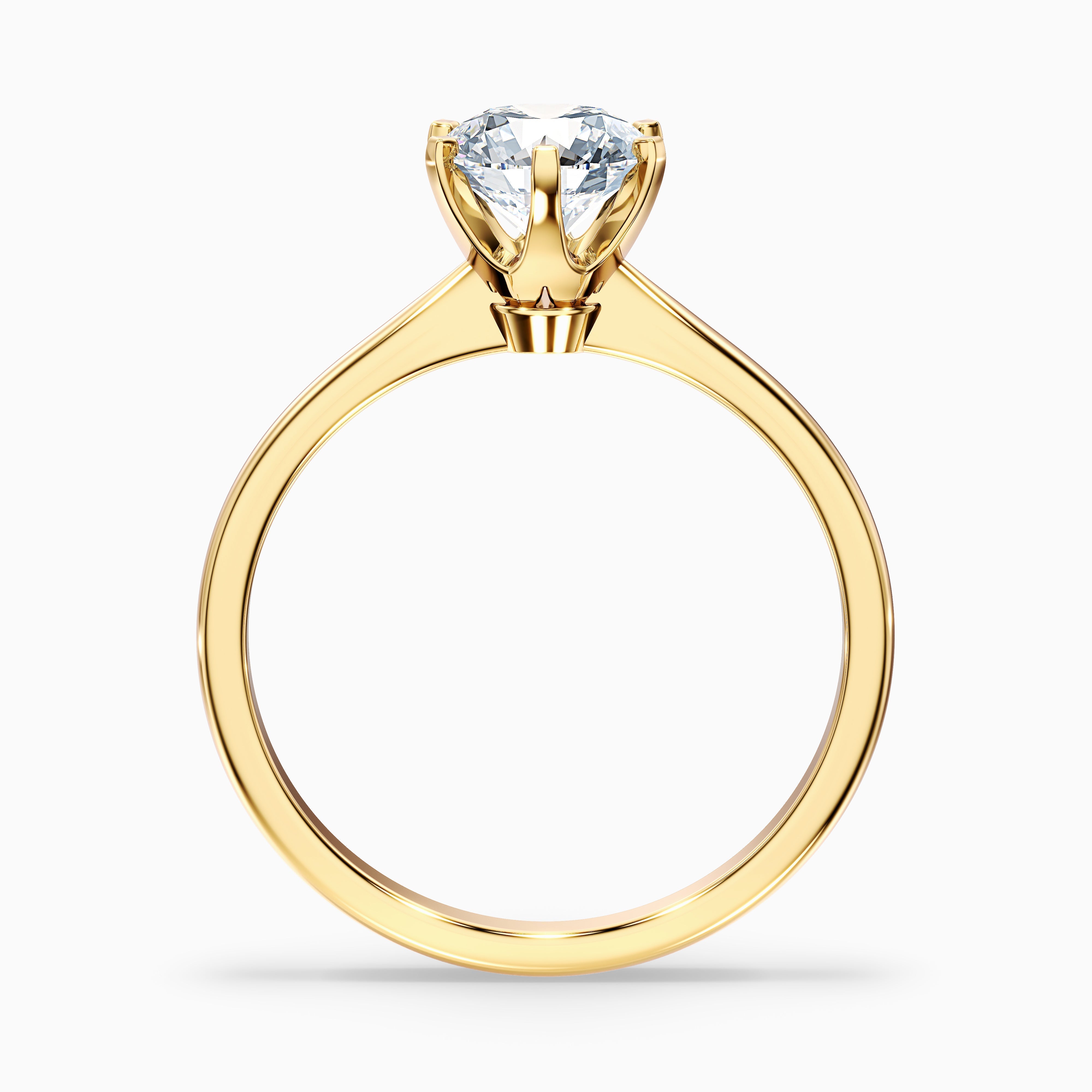 Flora 5 Carat Round Solitaire Moissanite Diamond Ring in 18k Rose Gold