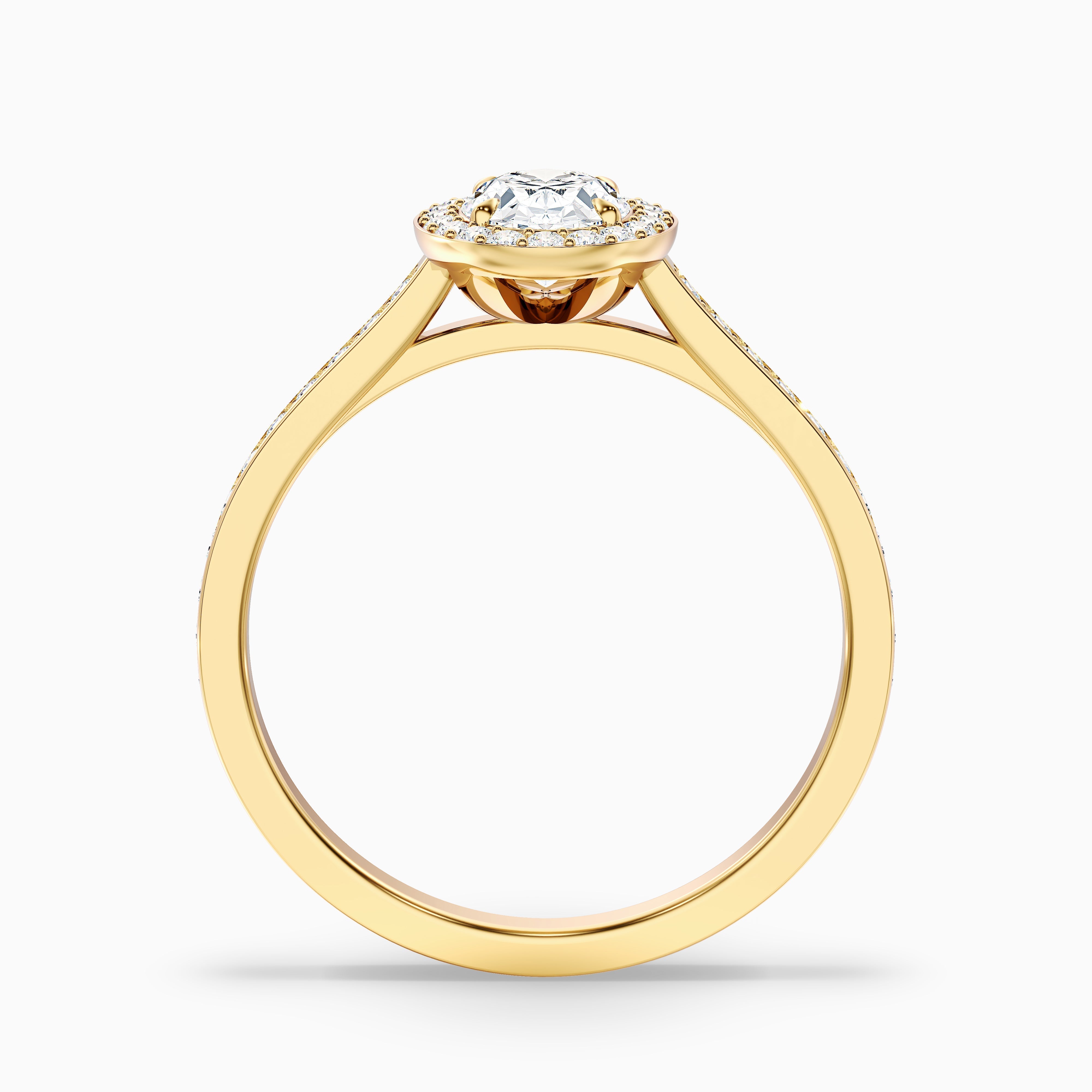 Emily 4 Carat Oval Halo Pave Moissanite Diamond Ring in 10k White Gold