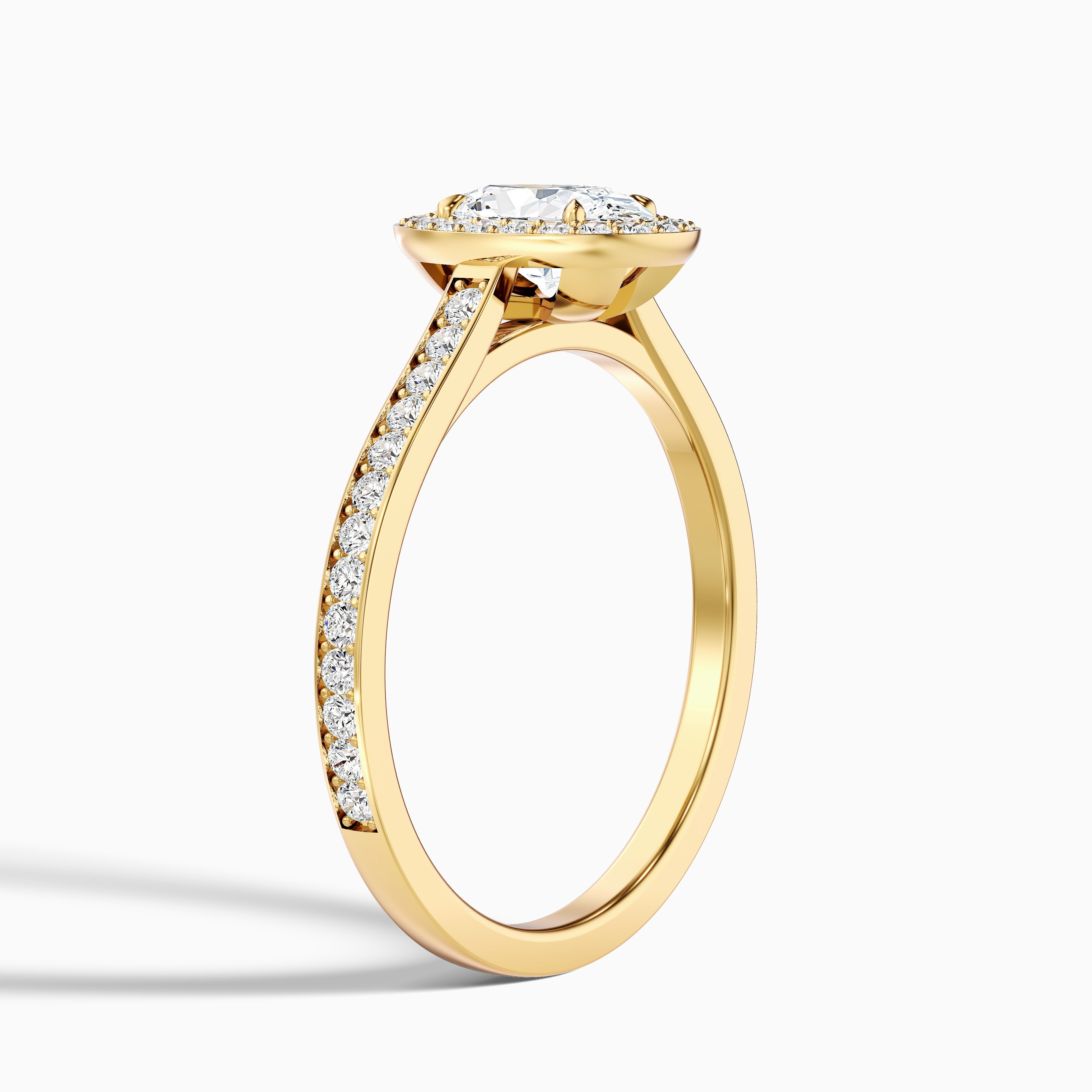 Emily 4.5 Carat Oval Halo Pave Moissanite Diamond Ring in 10k White Gold