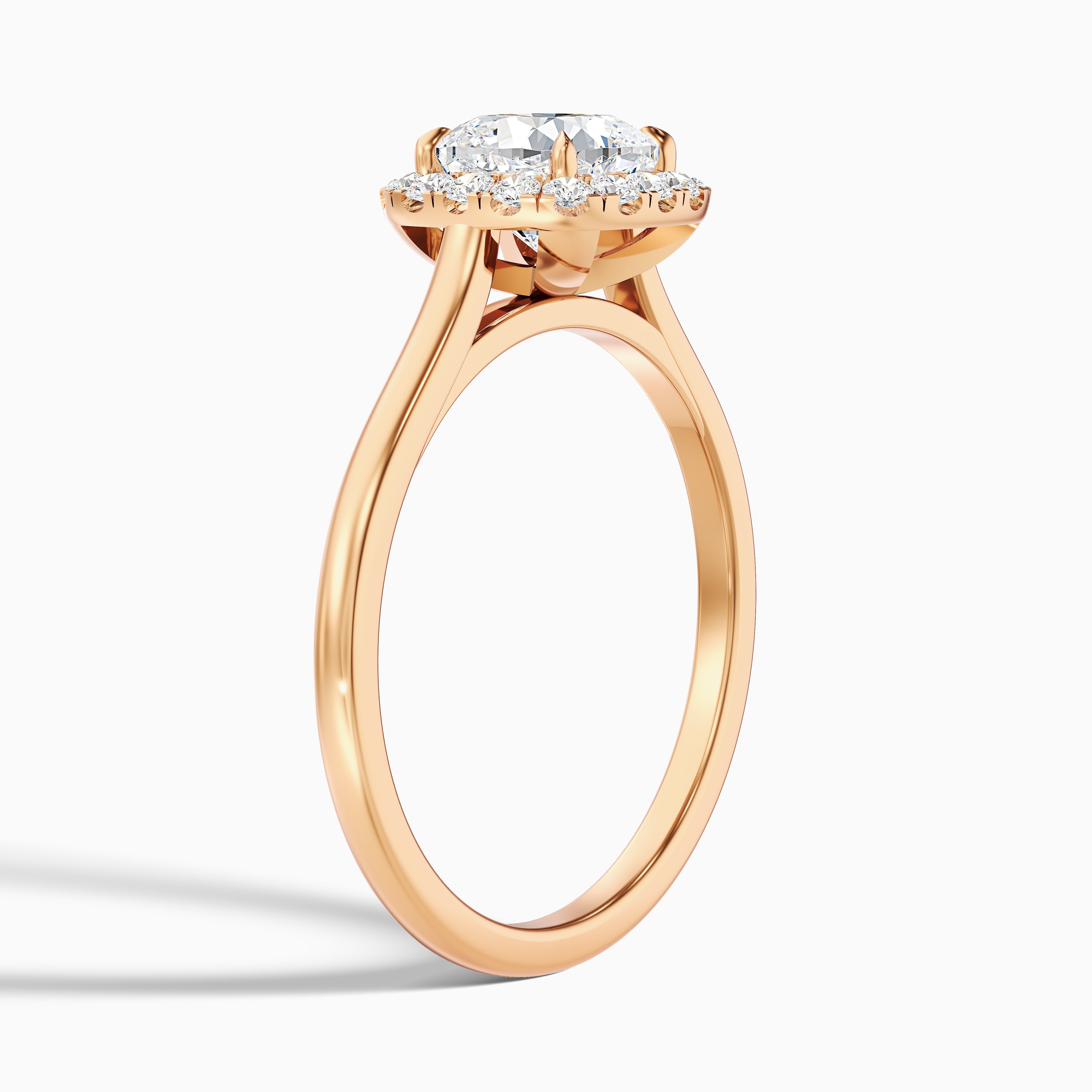 Dina 2 Carat Cushion Cut Halo Moissanite Diamond Ring in 18k White Gold