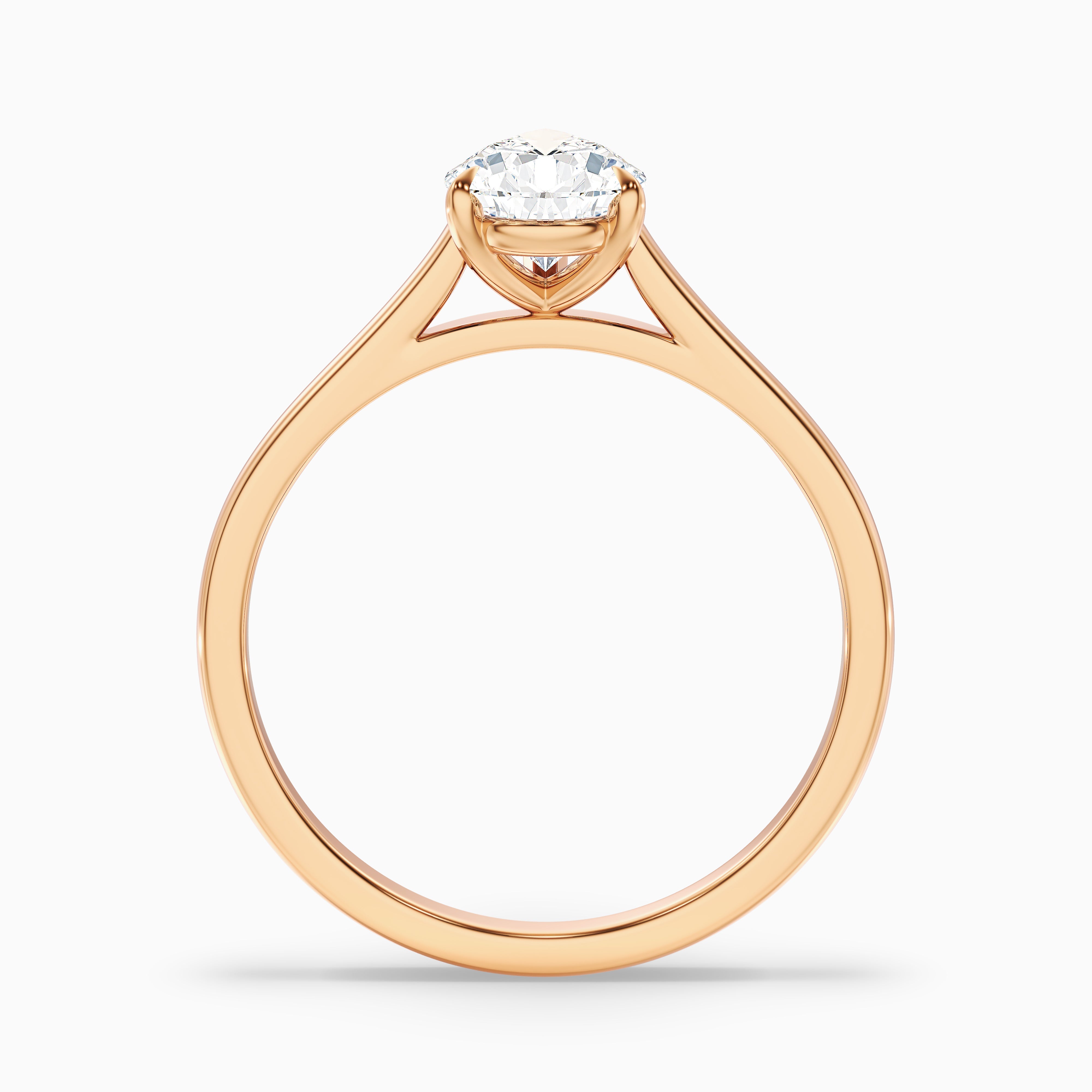 Avi 3 Carat Pear Shaped Solitaire Moissanite Diamond Ring in 14k White Gold