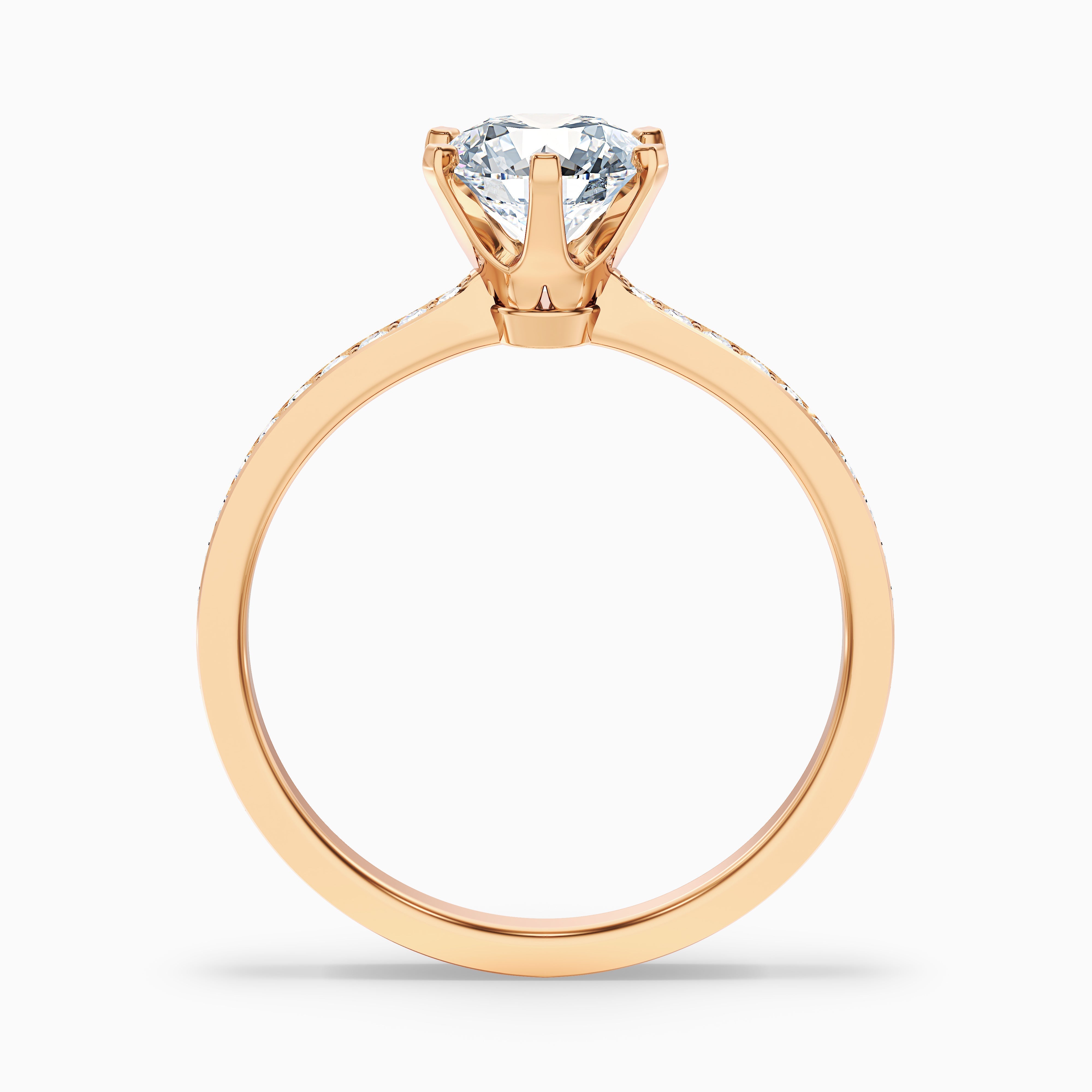 Eden 3.5 Carat Round Side Stone Pave Moissanite Engagement Ring in 18k White Gold