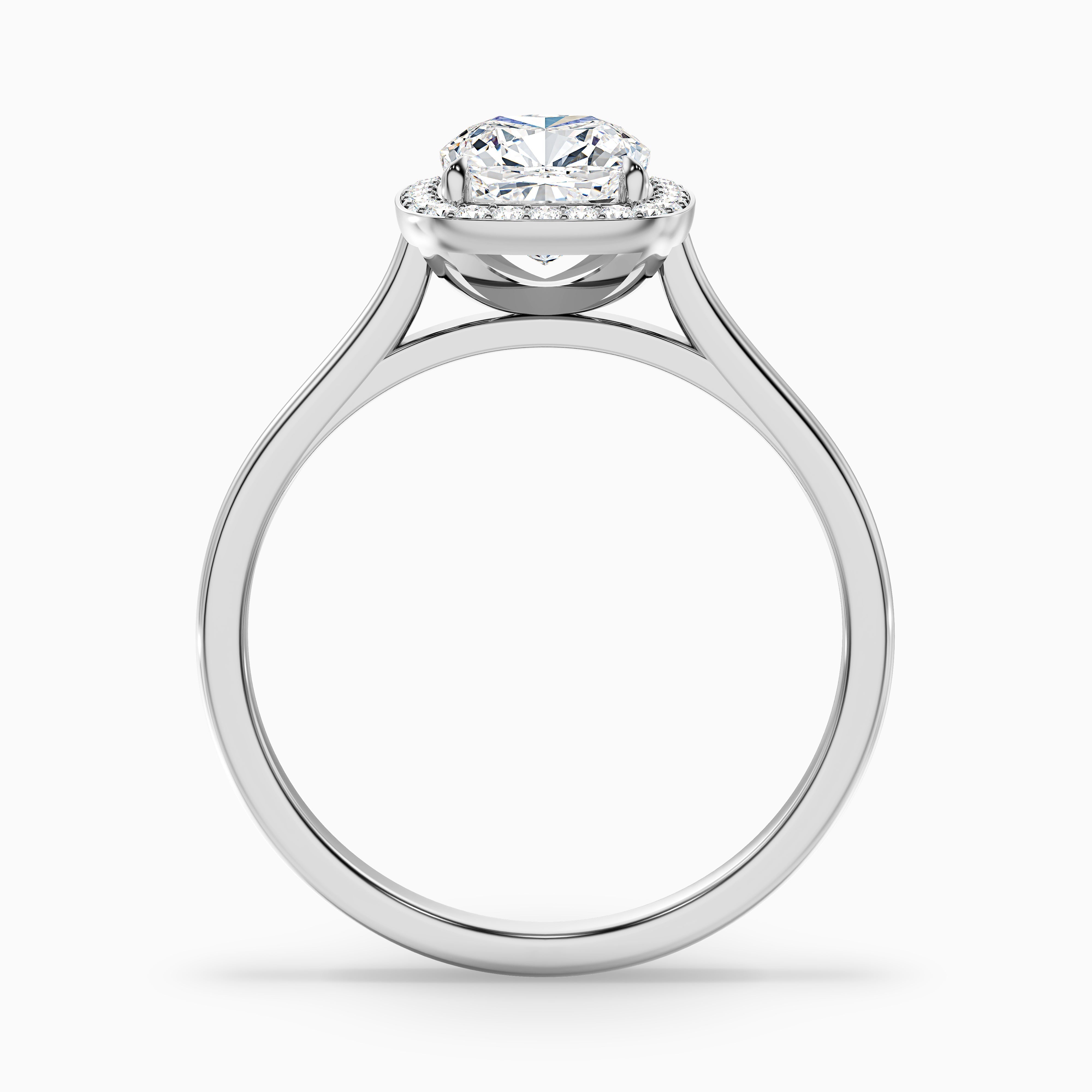 Jeri 3 Carat Cushion Cut Halo Moissanite Engagement Ring in 10k White Gold