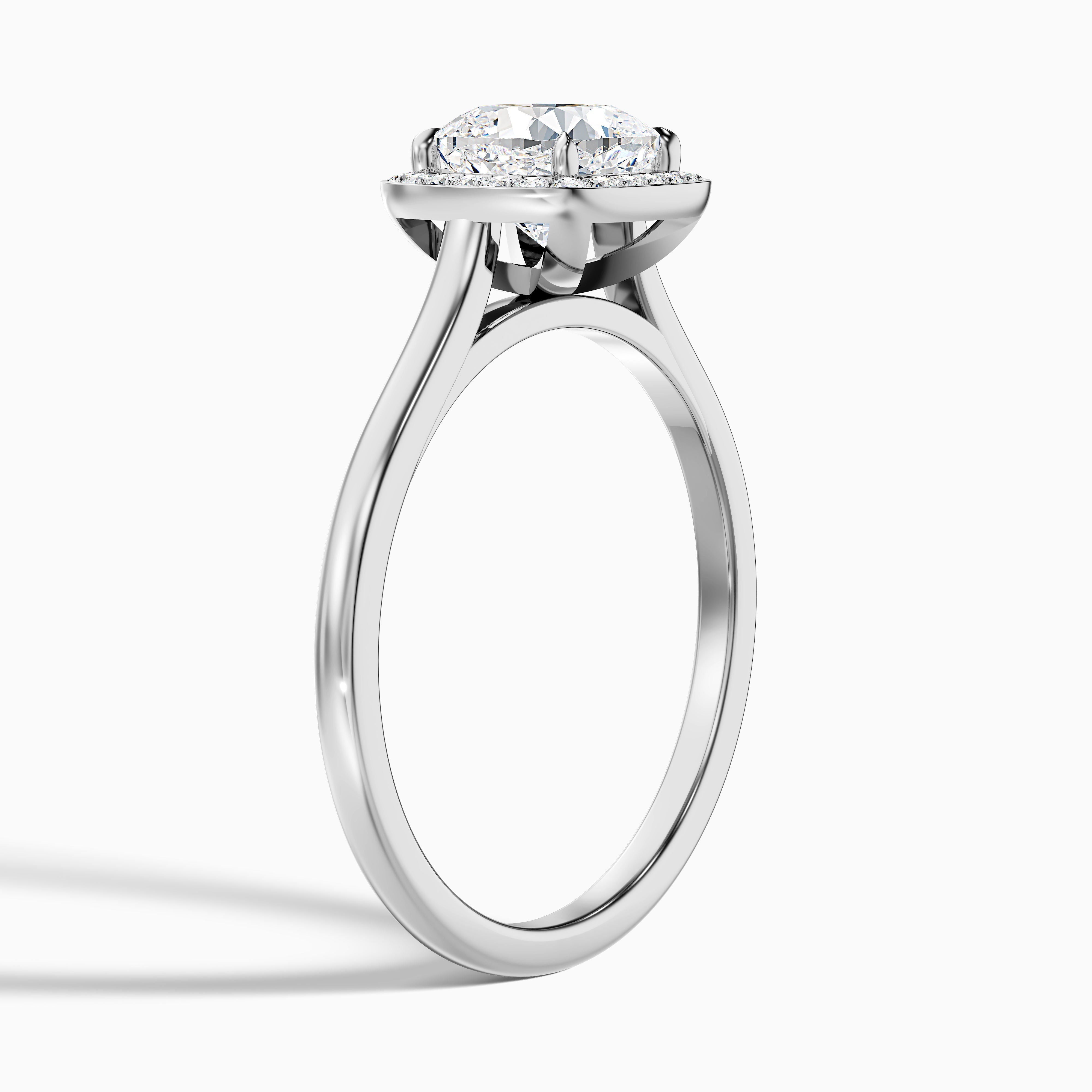 Jeri 2 Carat Cushion Cut Halo Moissanite Engagement Ring in 14k Rose Gold