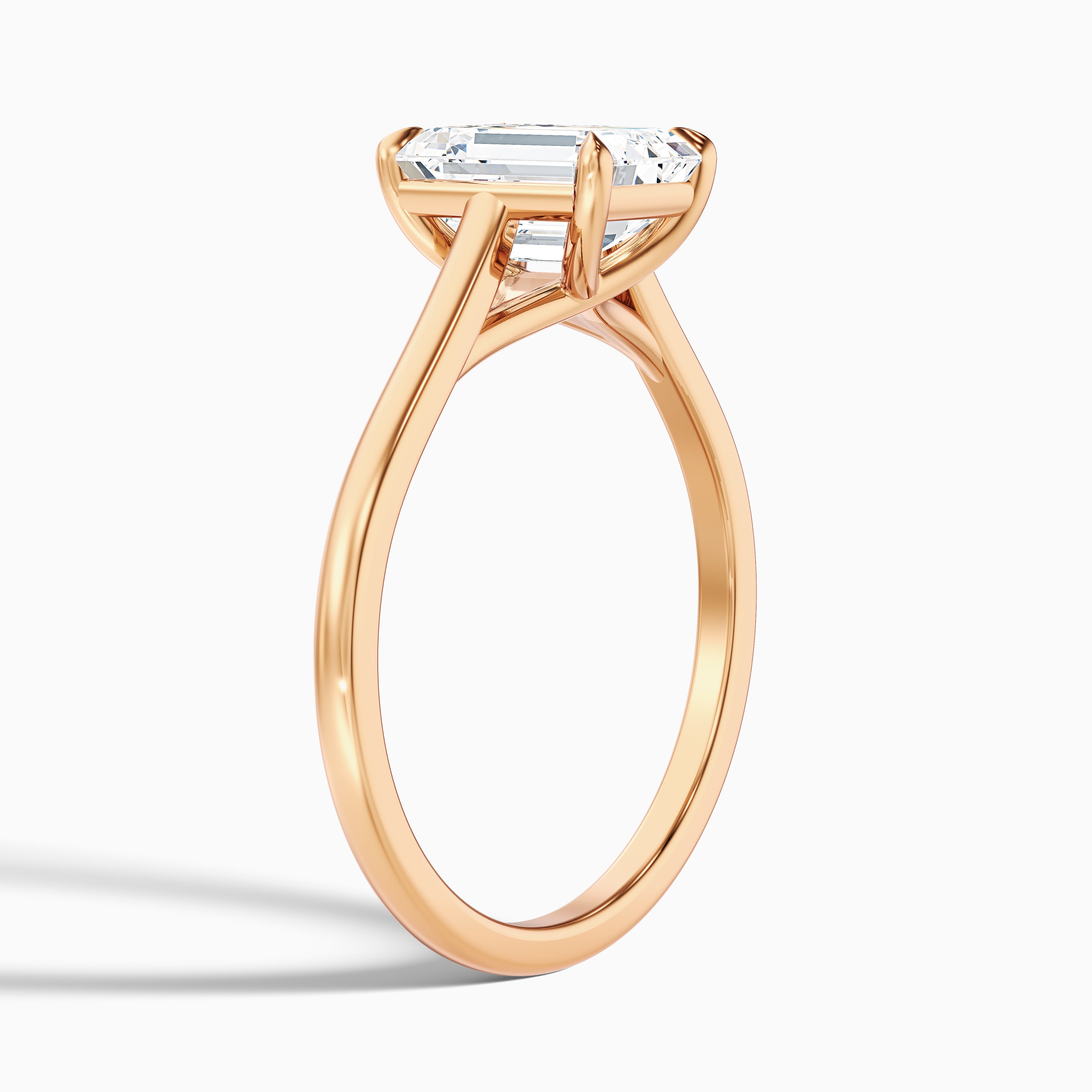 Ira 2.5 Carat Emerald Cut Solitaire Moissanite Engagement Ring in 18k Yellow Gold