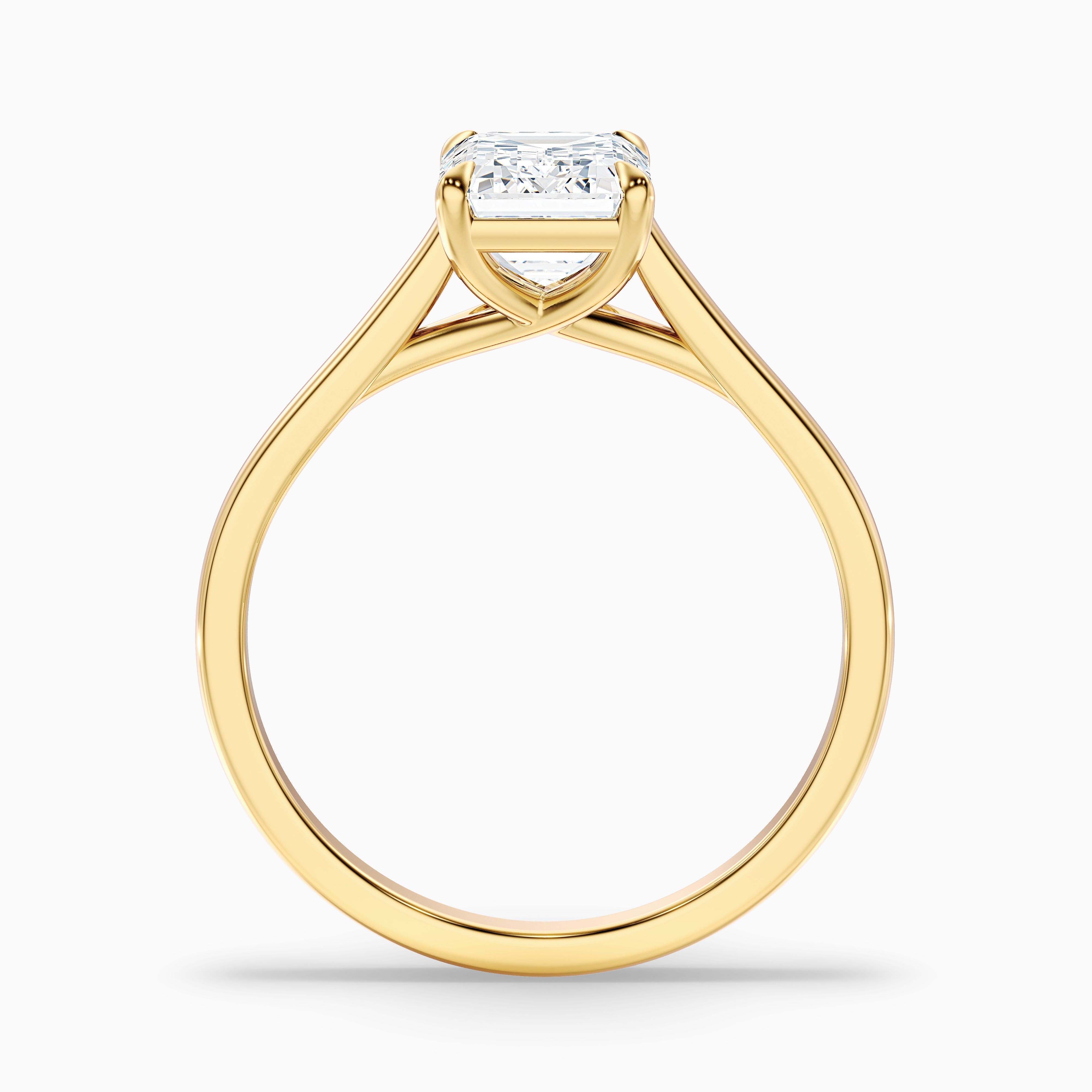 Ira 1 Carat Emerald Cut Solitaire Moissanite Engagement Ring in 14k White Gold