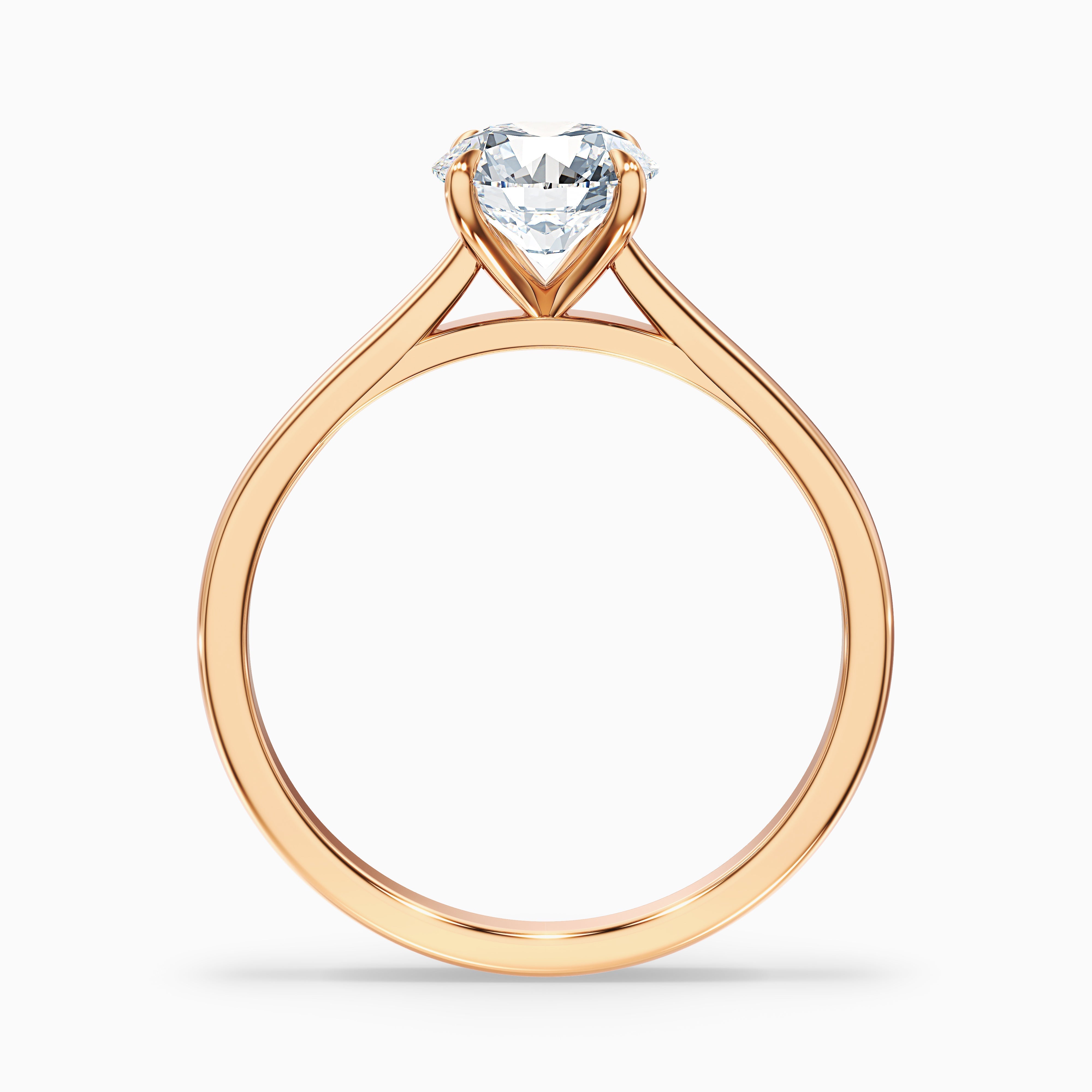 Iara 4 Carat Round Solitaire Moissanite Engagement Ring in Platinum