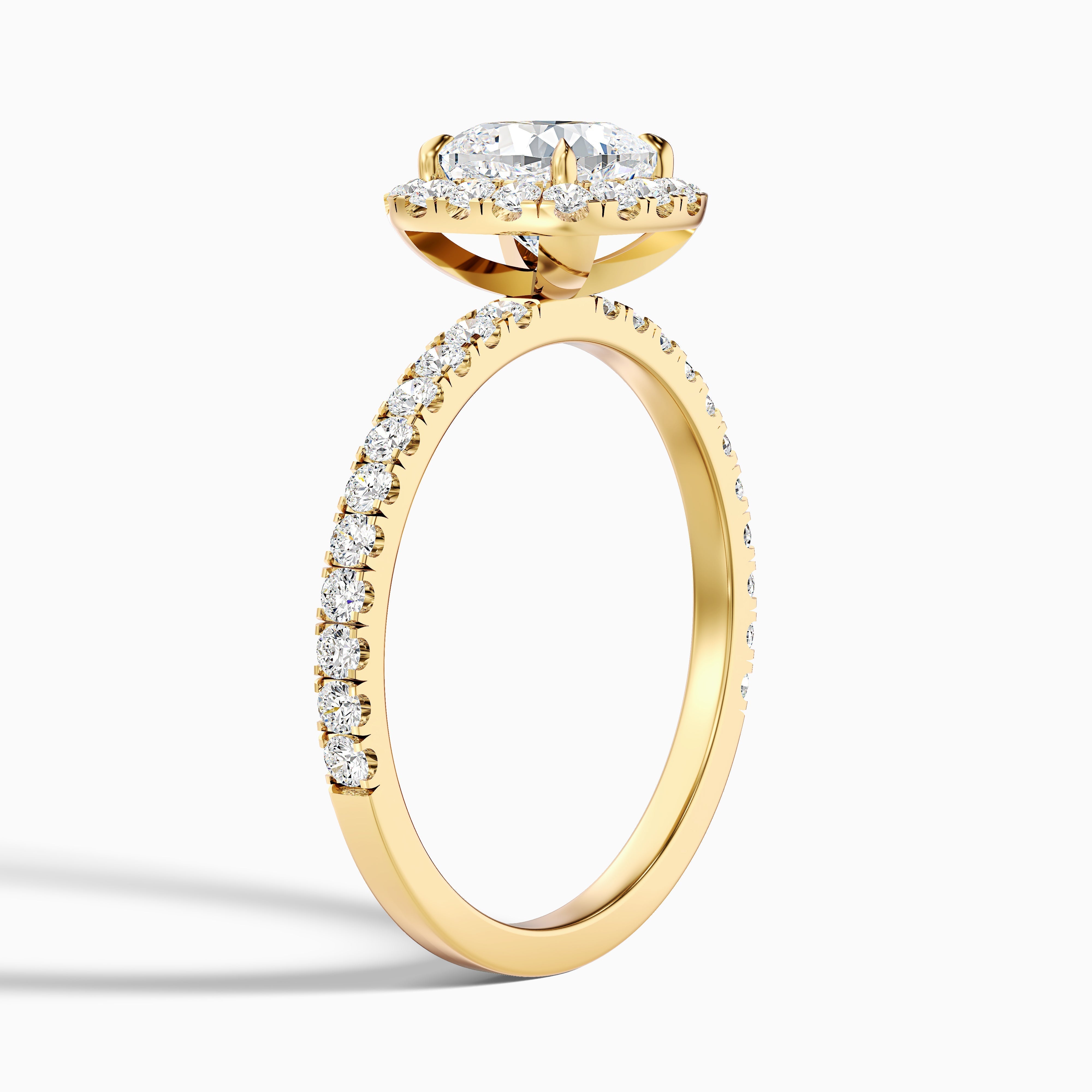 Gina 2 Carat Cushion Cut Halo Pave Moissanite Engagement Ring in Platinum