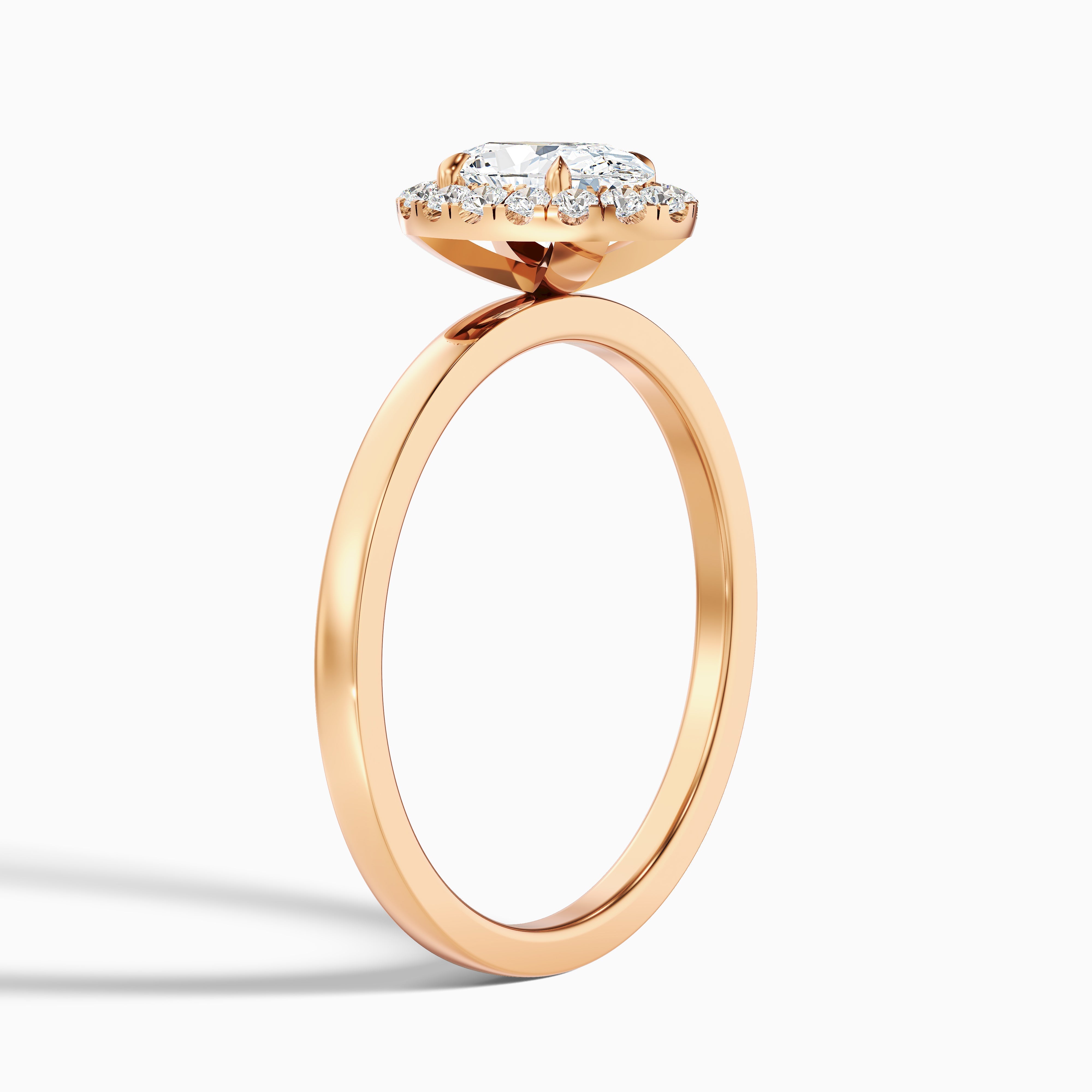 Cris 1.5 Carat Oval Halo Moissanite Engagement Ring in 14k Rose Gold