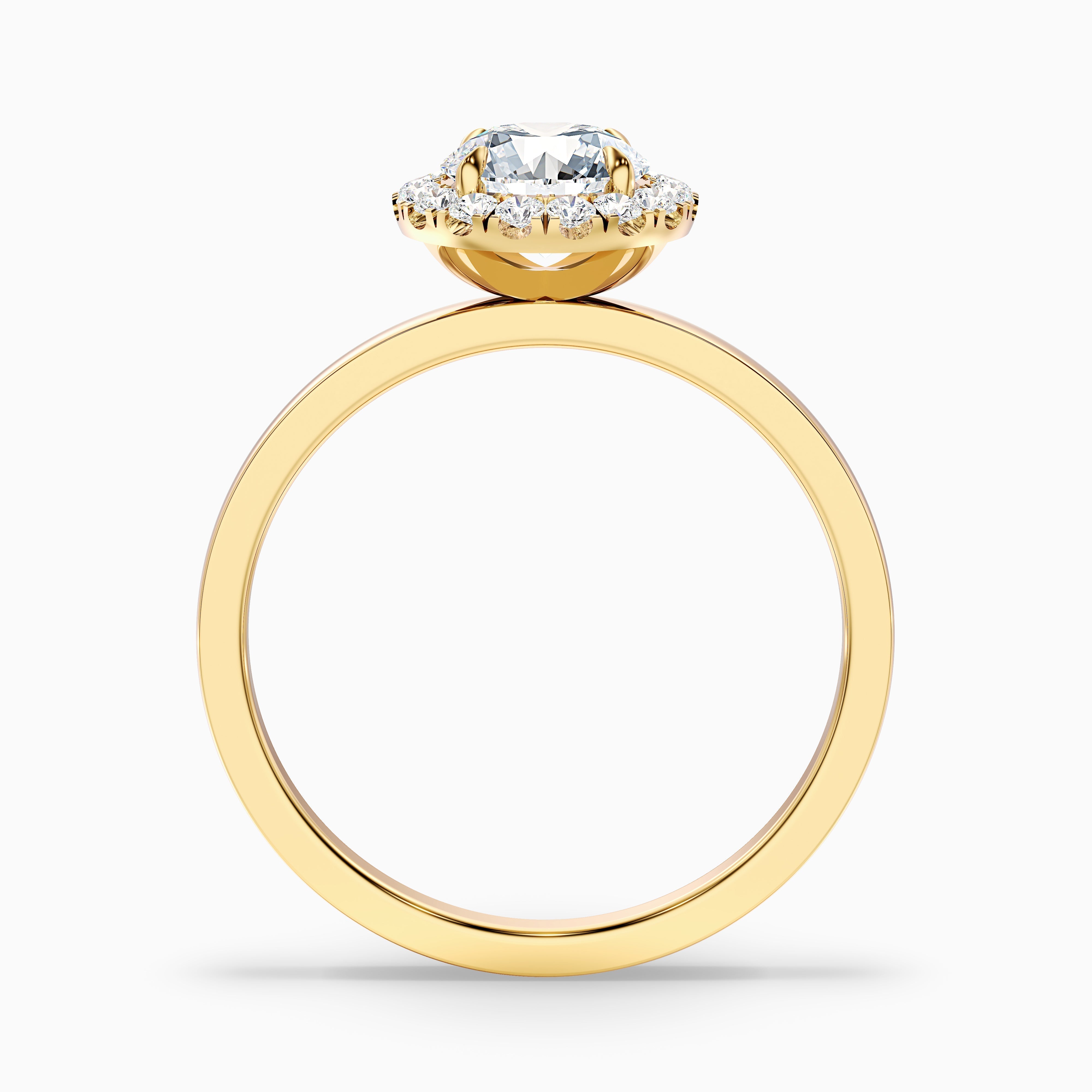 Cora 4 Carat Round Halo Moissanite Engagement Ring in Platinum