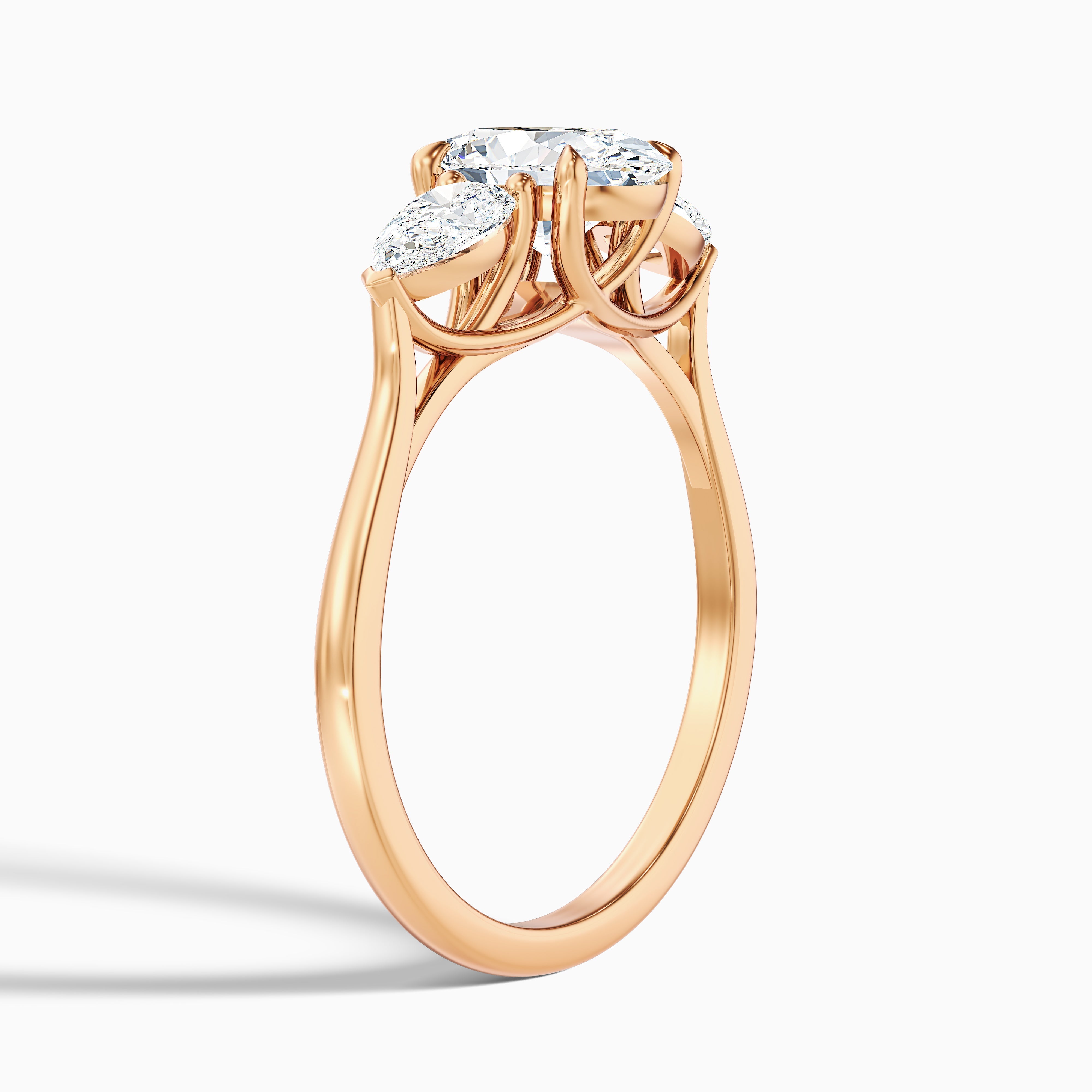 Isa 4.5 Carat Three Stone Oval Halo Moissanite Engagement Ring in 10k Yellow Gold
