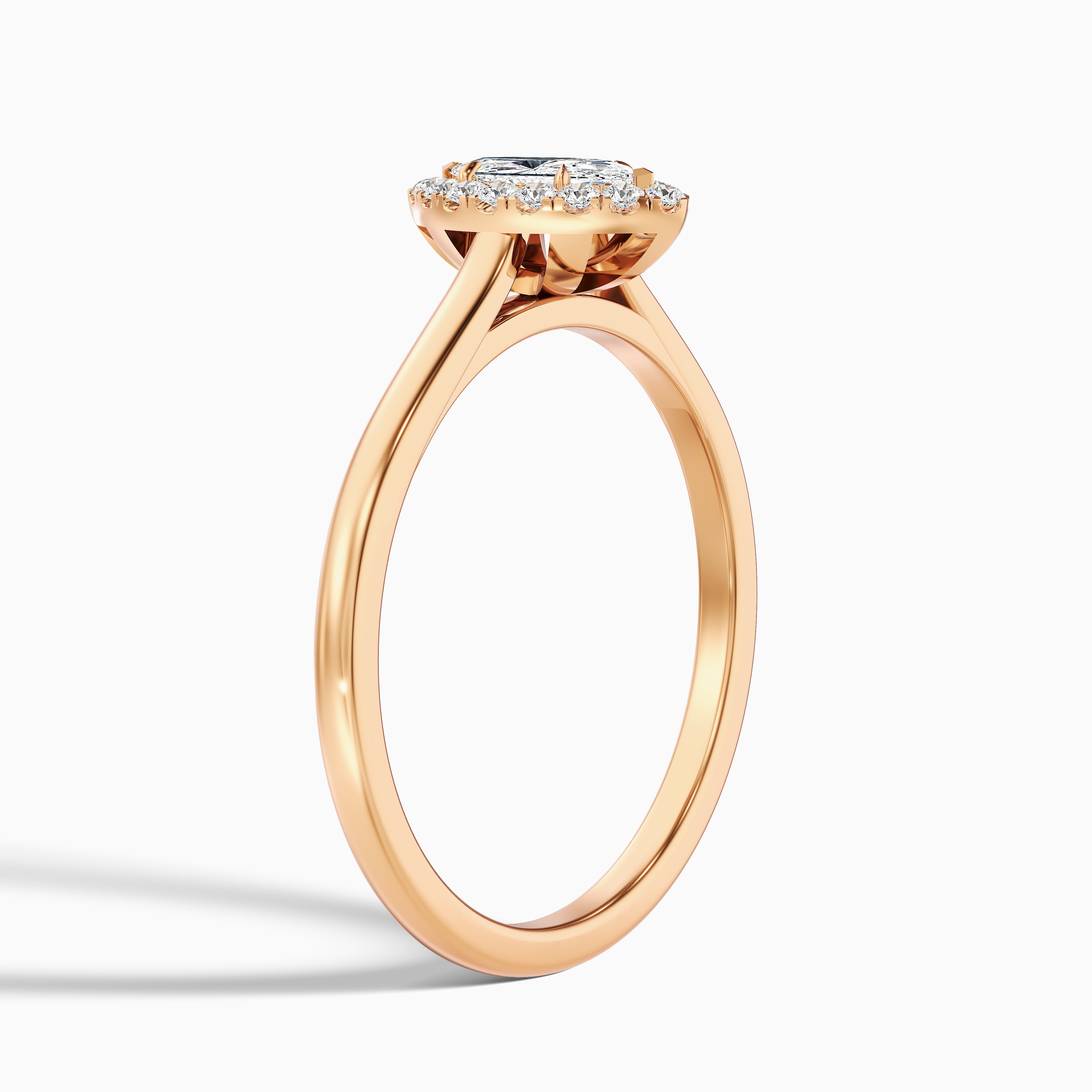 Lena 3 Carat Marquise Halo Moissanite Engagement Ring in 10k Rose Gold