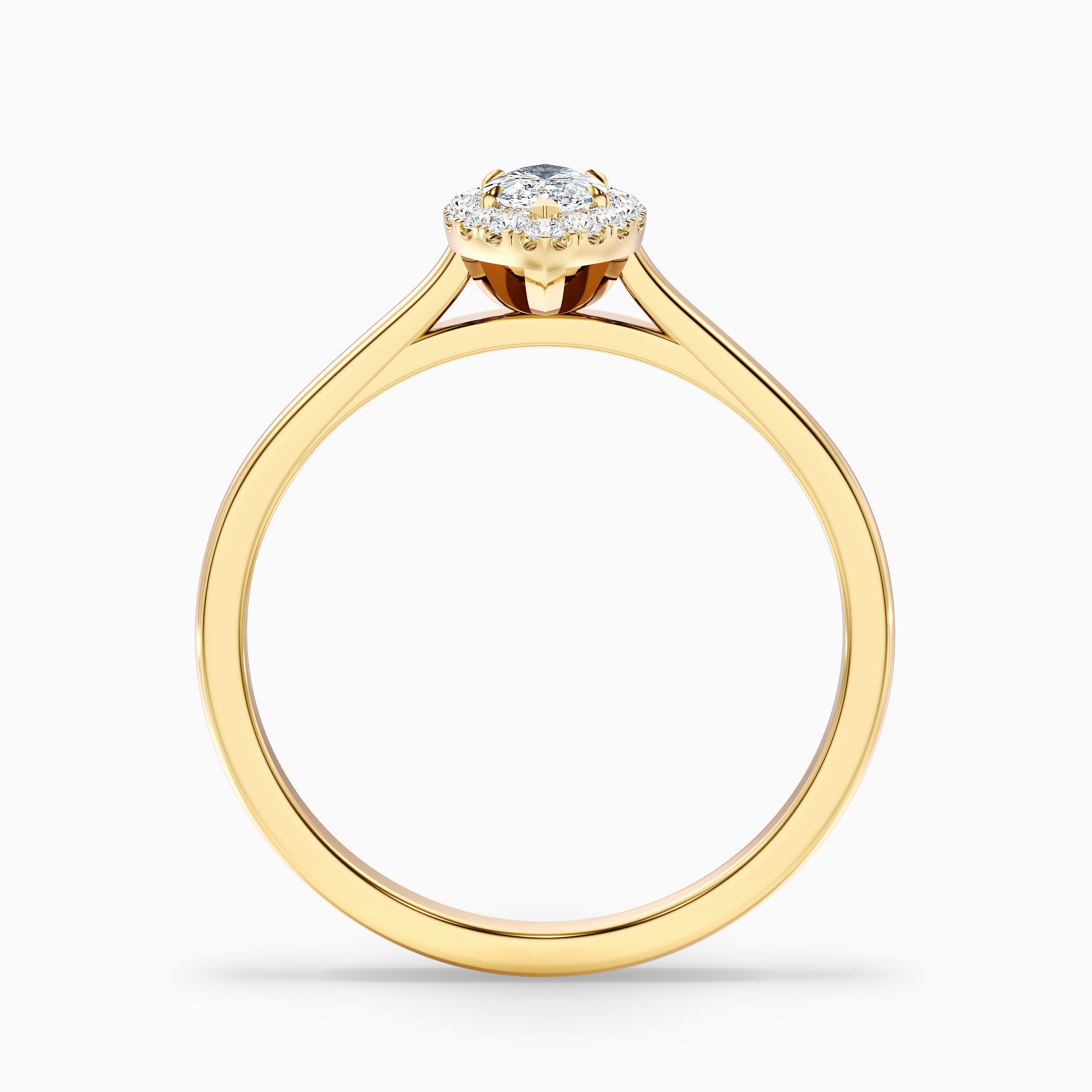 Lena 2 Carat Marquise Halo Moissanite Engagement Ring in 18k Yellow Gold