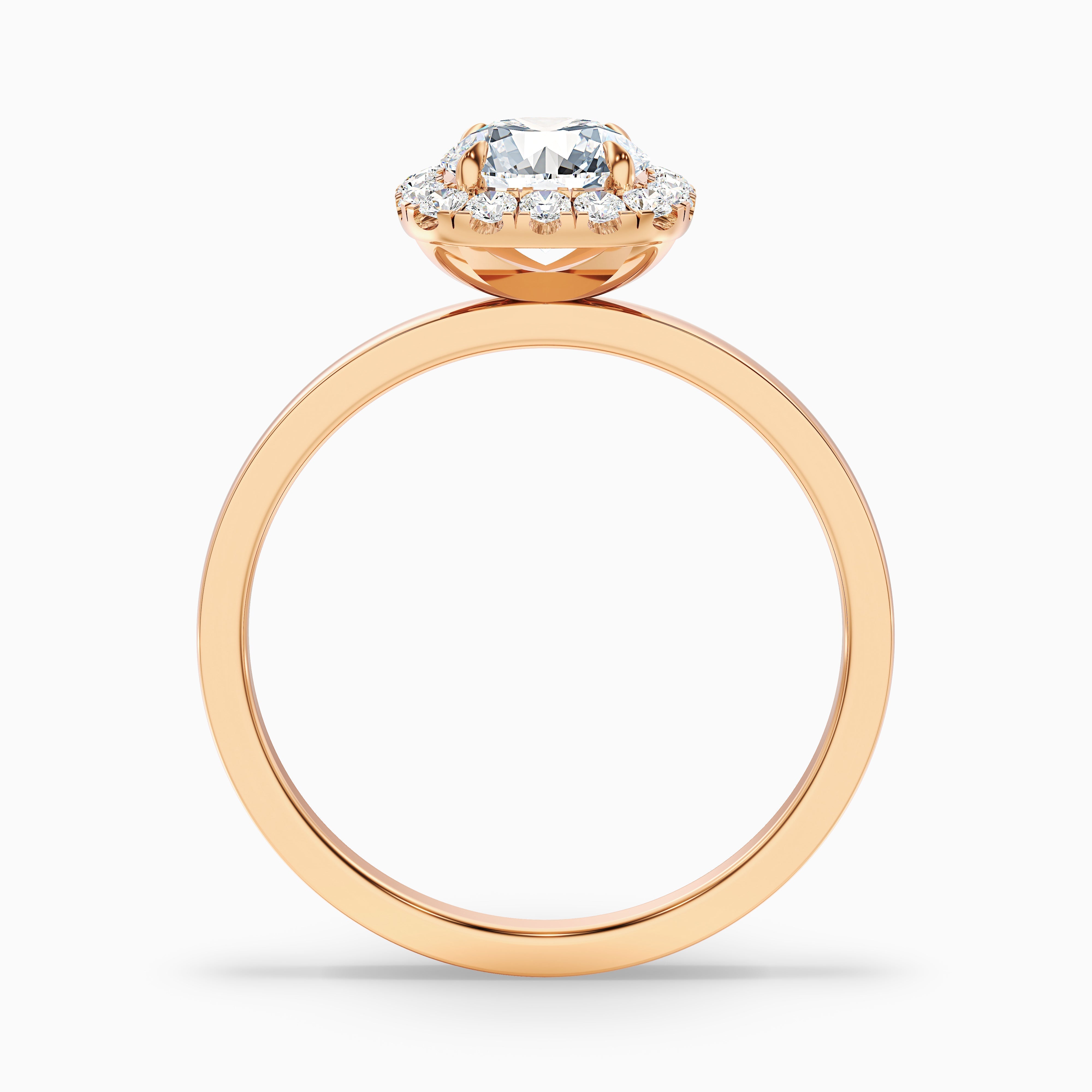 Anya 3 Carat Round Cut Halo Moissanite Engagement Ring in Platinum