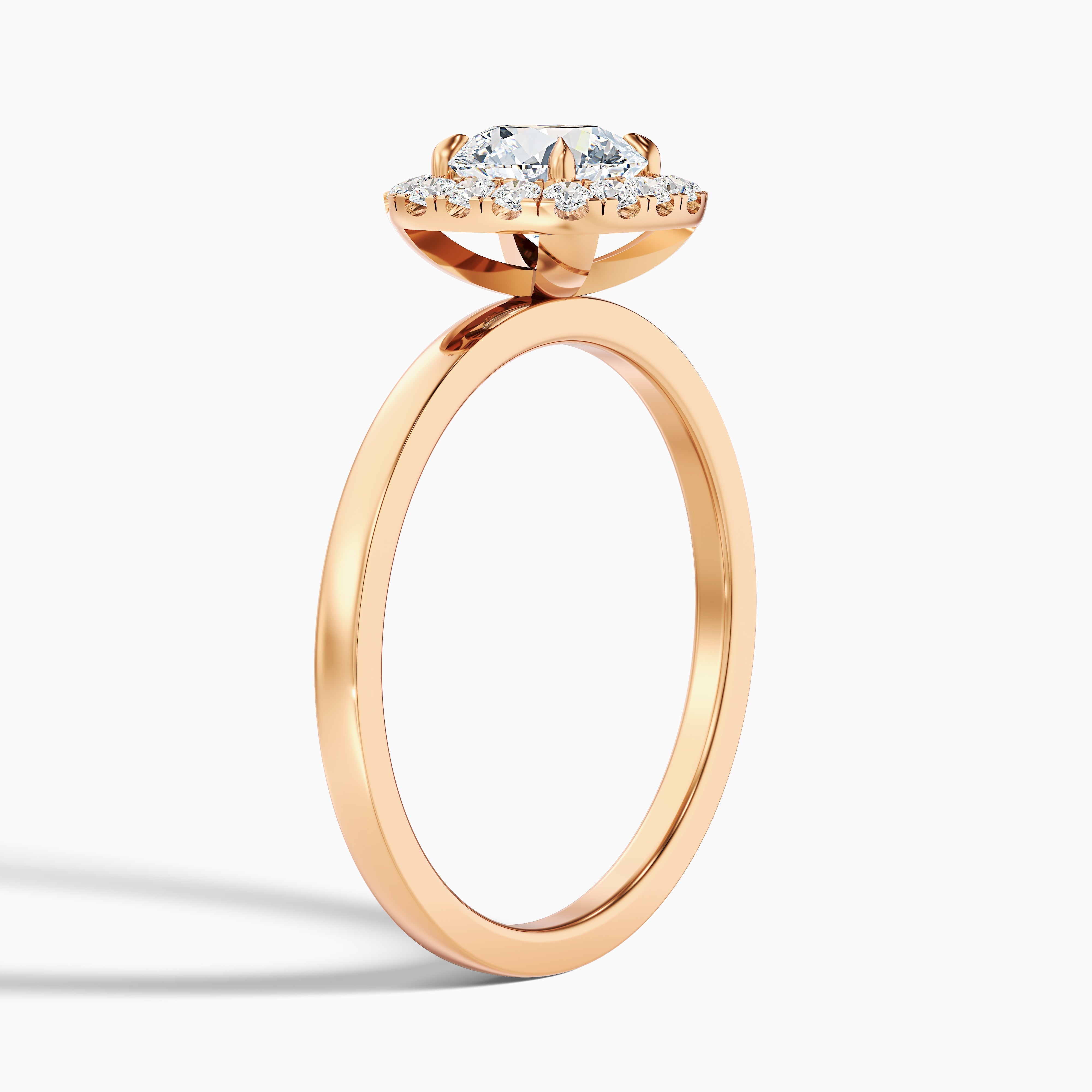 Anya 1.5 Carat Round Cut Halo Moissanite Engagement Ring in 10k White Gold