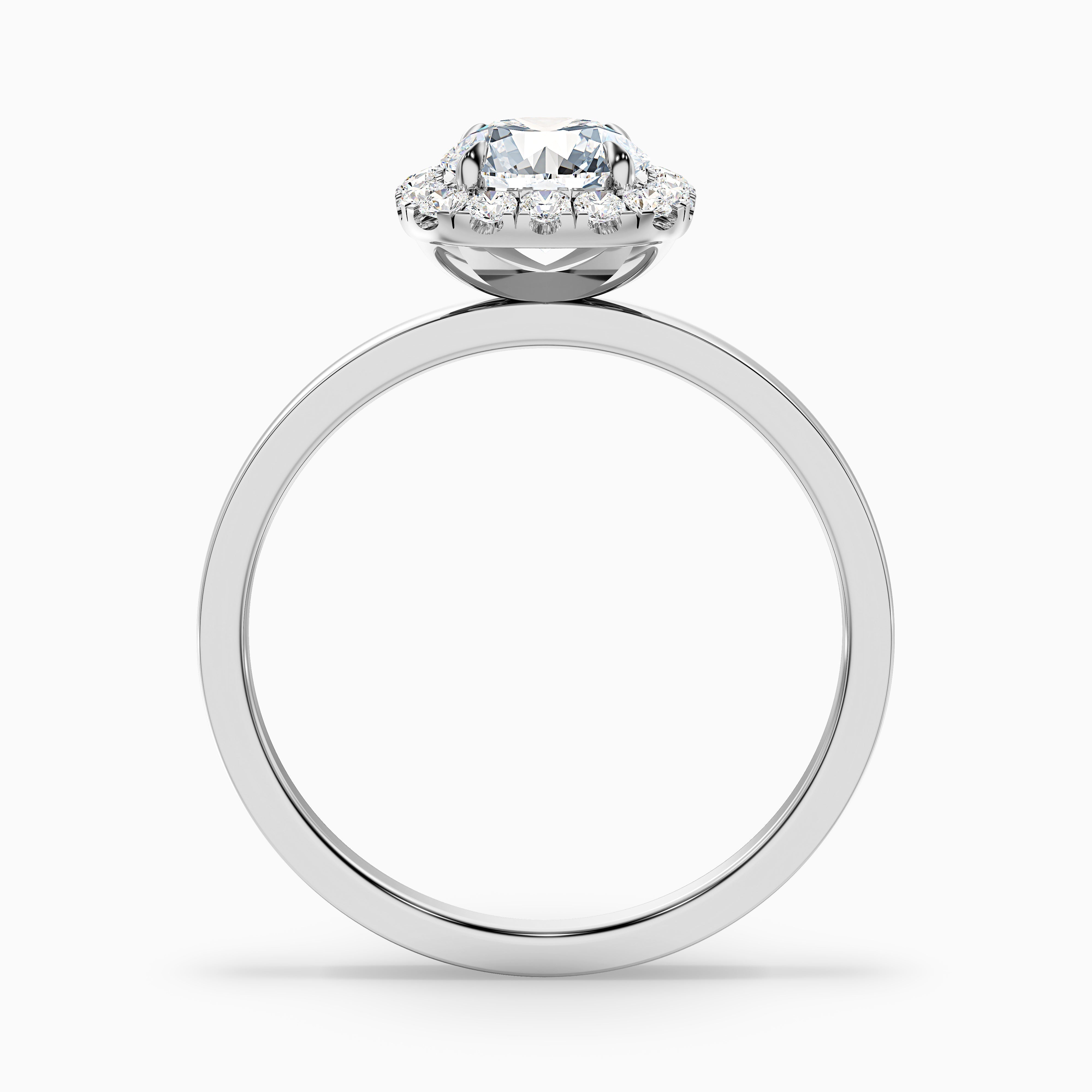 Anya 4 Carat Round Cut Halo Moissanite Engagement Ring in 14k Rose Gold