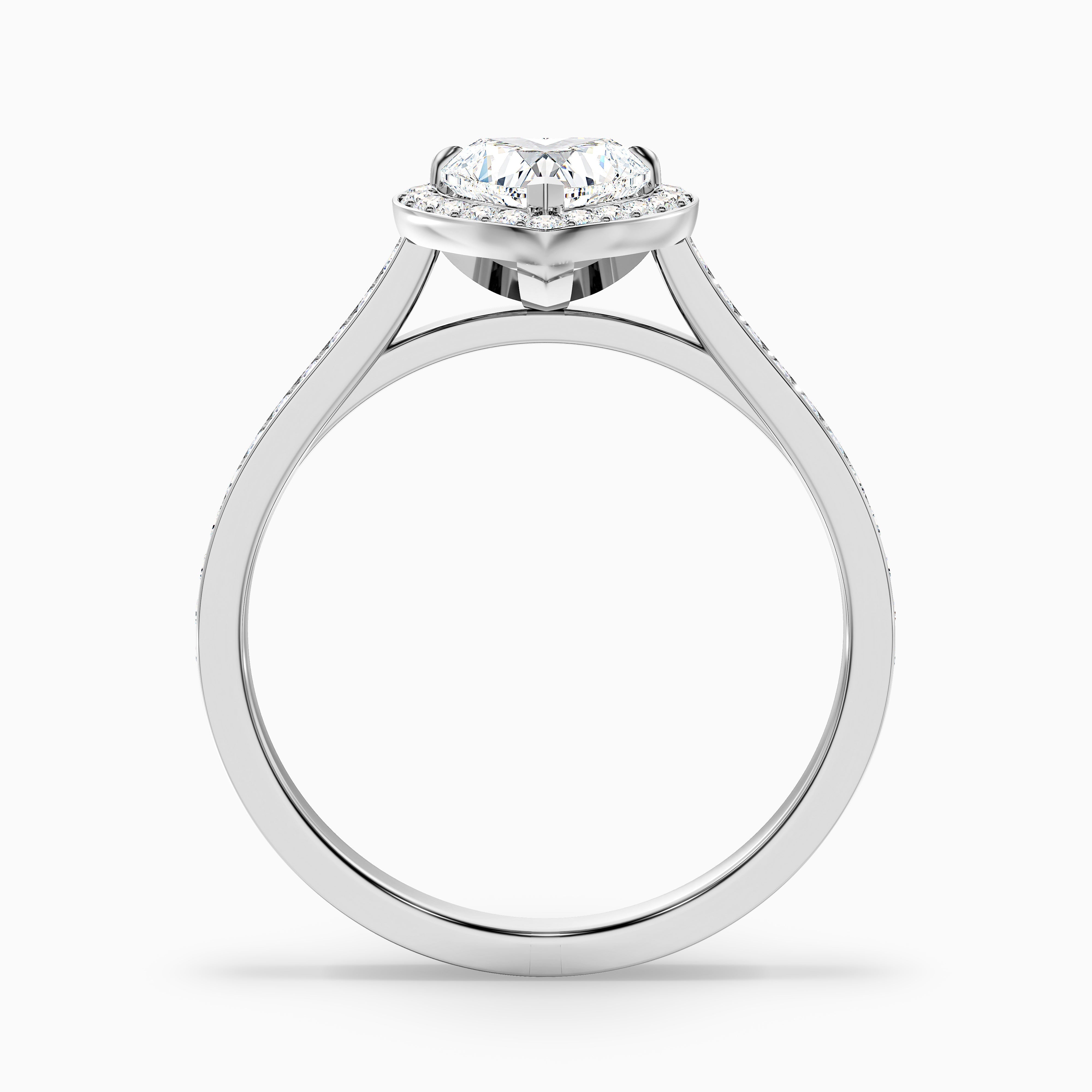 Kira 2 Carat Heart Shaped Halo Pave Moissanite Engagement Ring in 10k Yellow Gold
