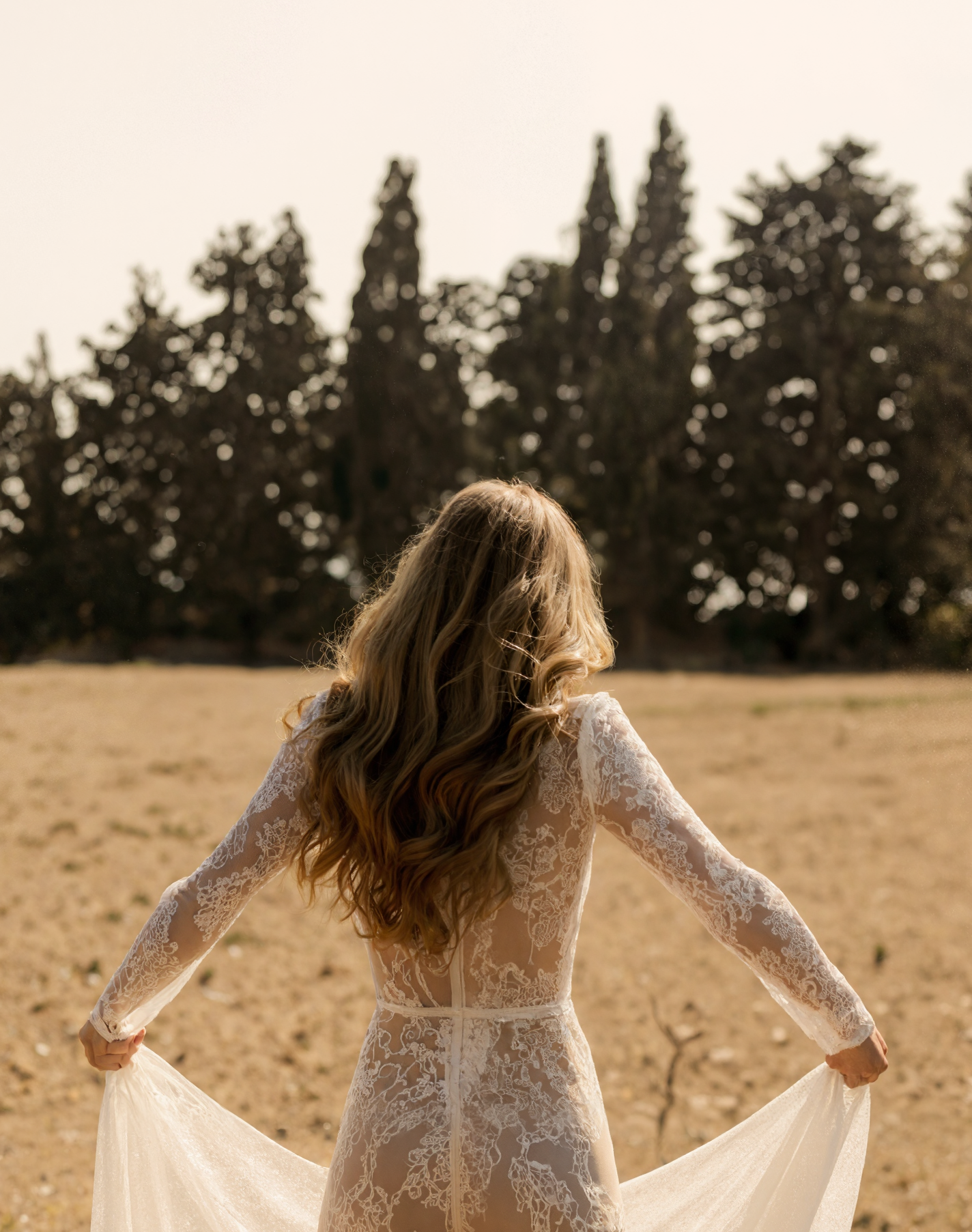 Luxury Long Sleeve Lace Sheer Robe Dress | Bridal Getting Ready & Boudoir Gown SelenaHuanStudio
