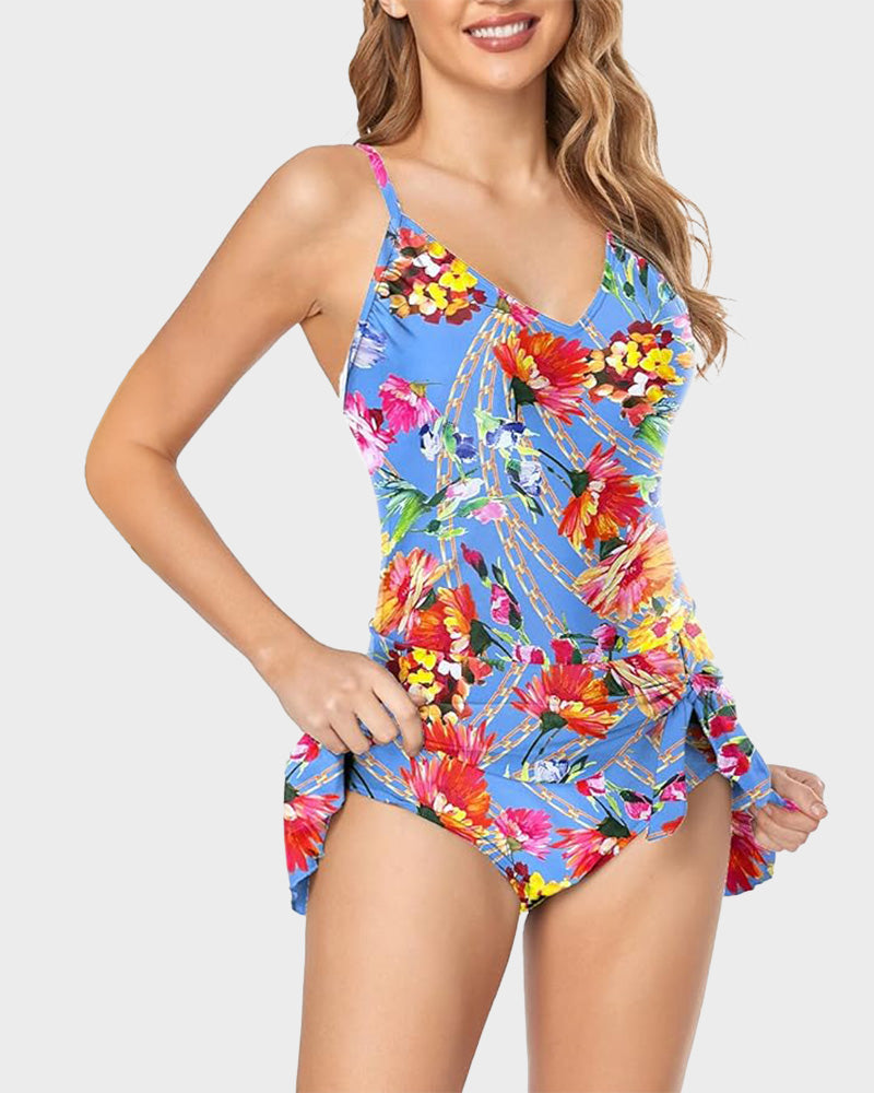 Women's Tummy Control Slim Fit Plus Size One Piece Swimsuit SheCurve