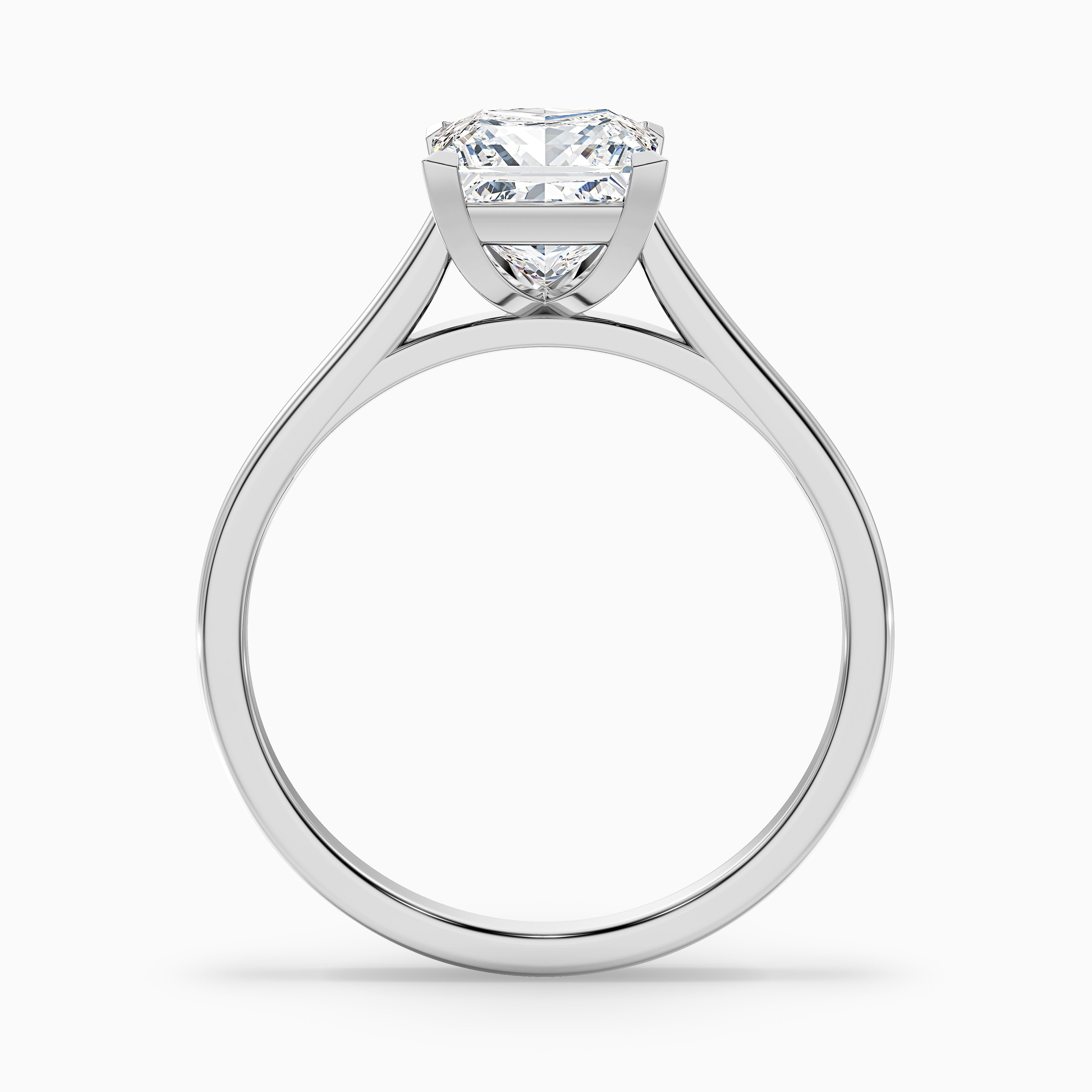Lux 2.5 Carat Princess Cut Solitaire Moissanite Engagement Ring in 18k Yellow Gold