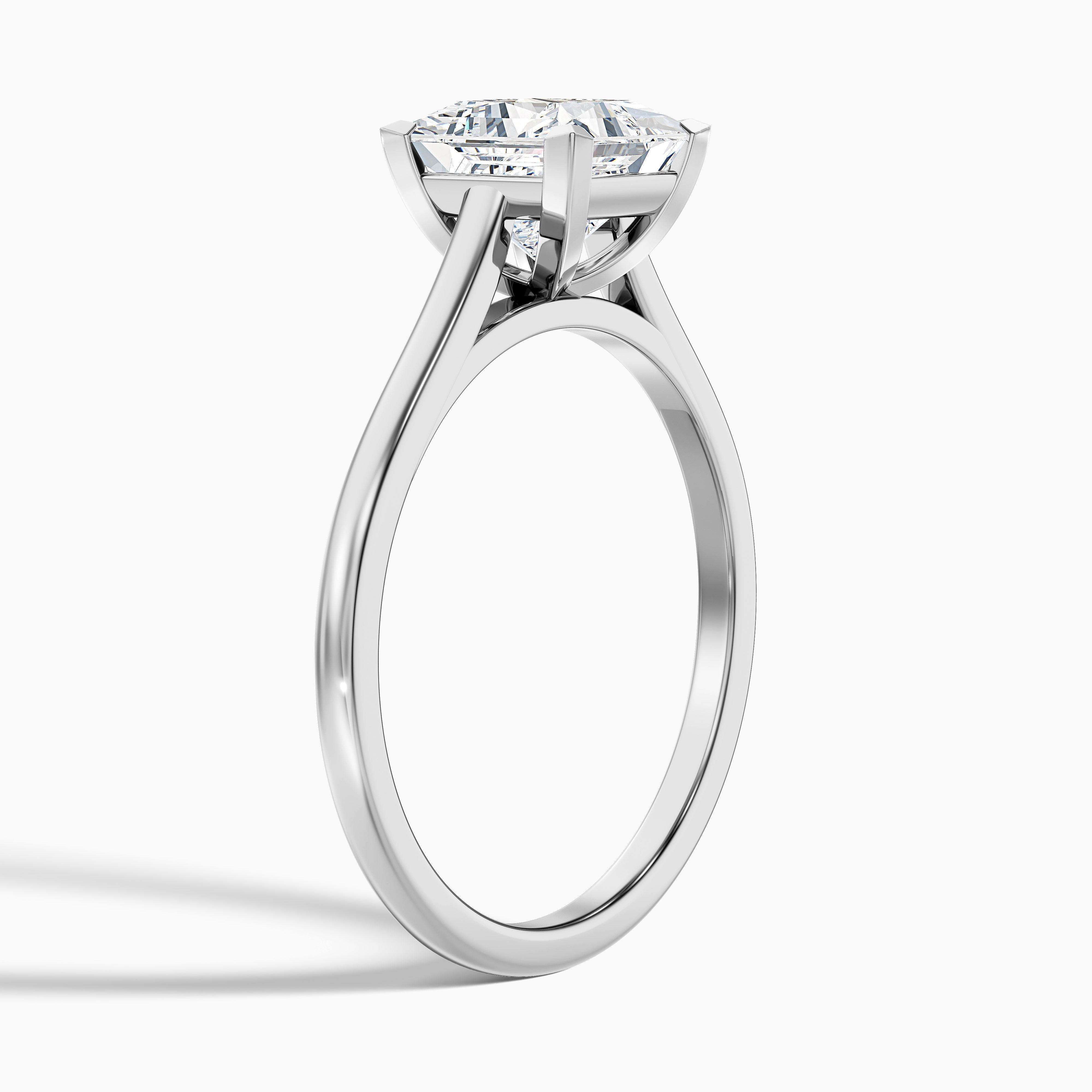 Lux 2.5 Carat Princess Cut Solitaire Moissanite Engagement Ring in Platinum