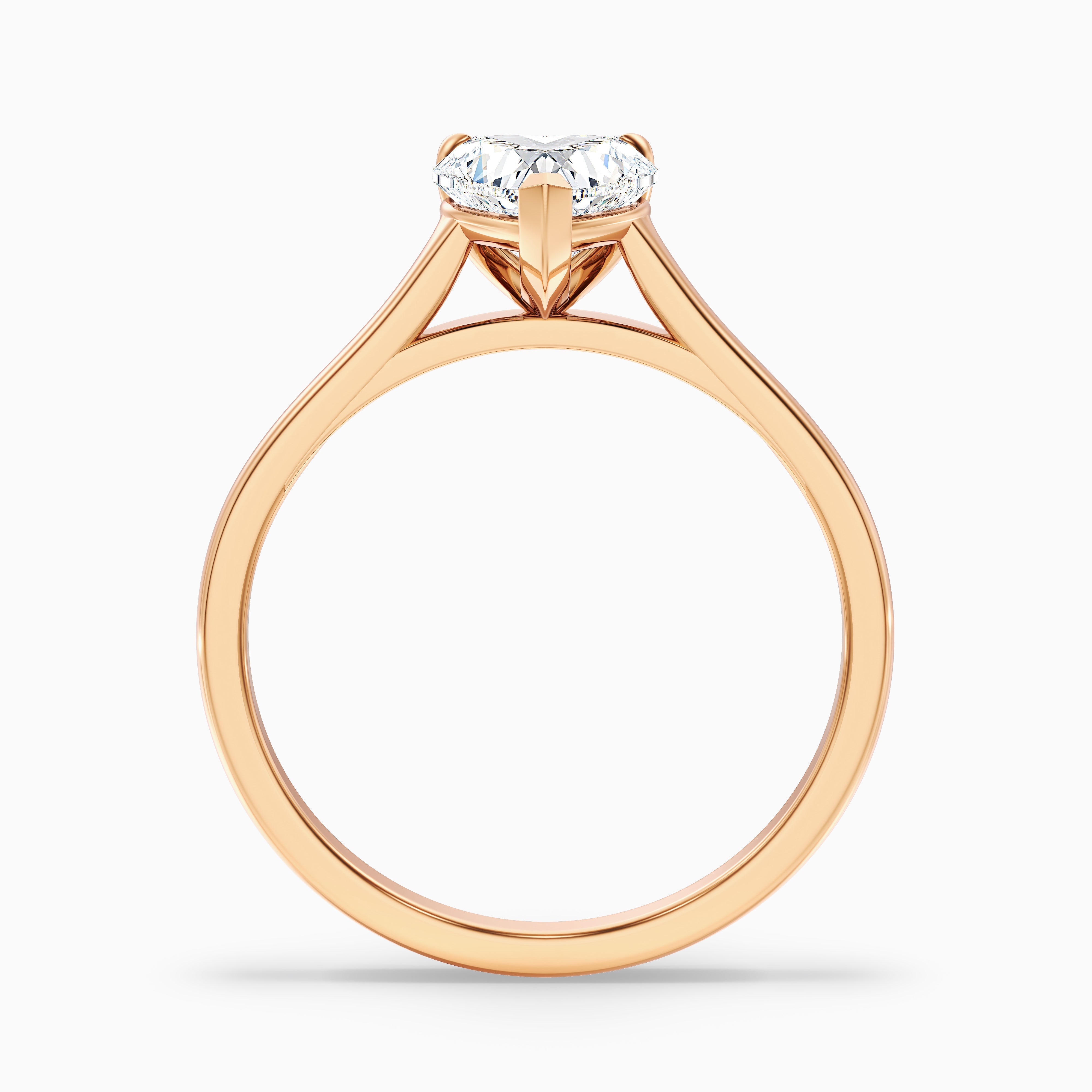 Mia 1 Carat Heart Shaped Solitaire Moissanite Engagement Ring in Platinum