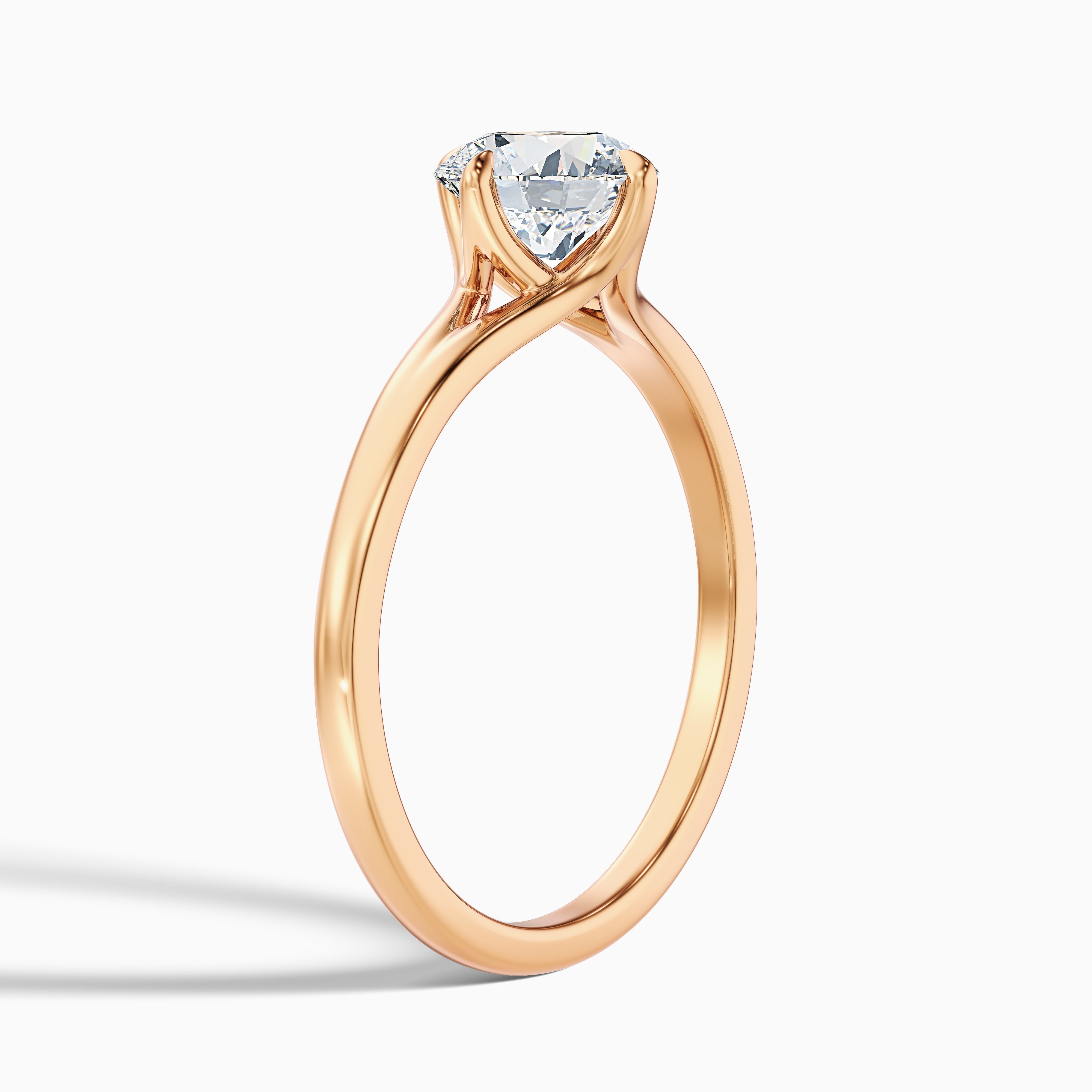 Joy 4.5 Carat Round Cut Solitaire Moissanite Engagement Ring in 14k Rose Gold