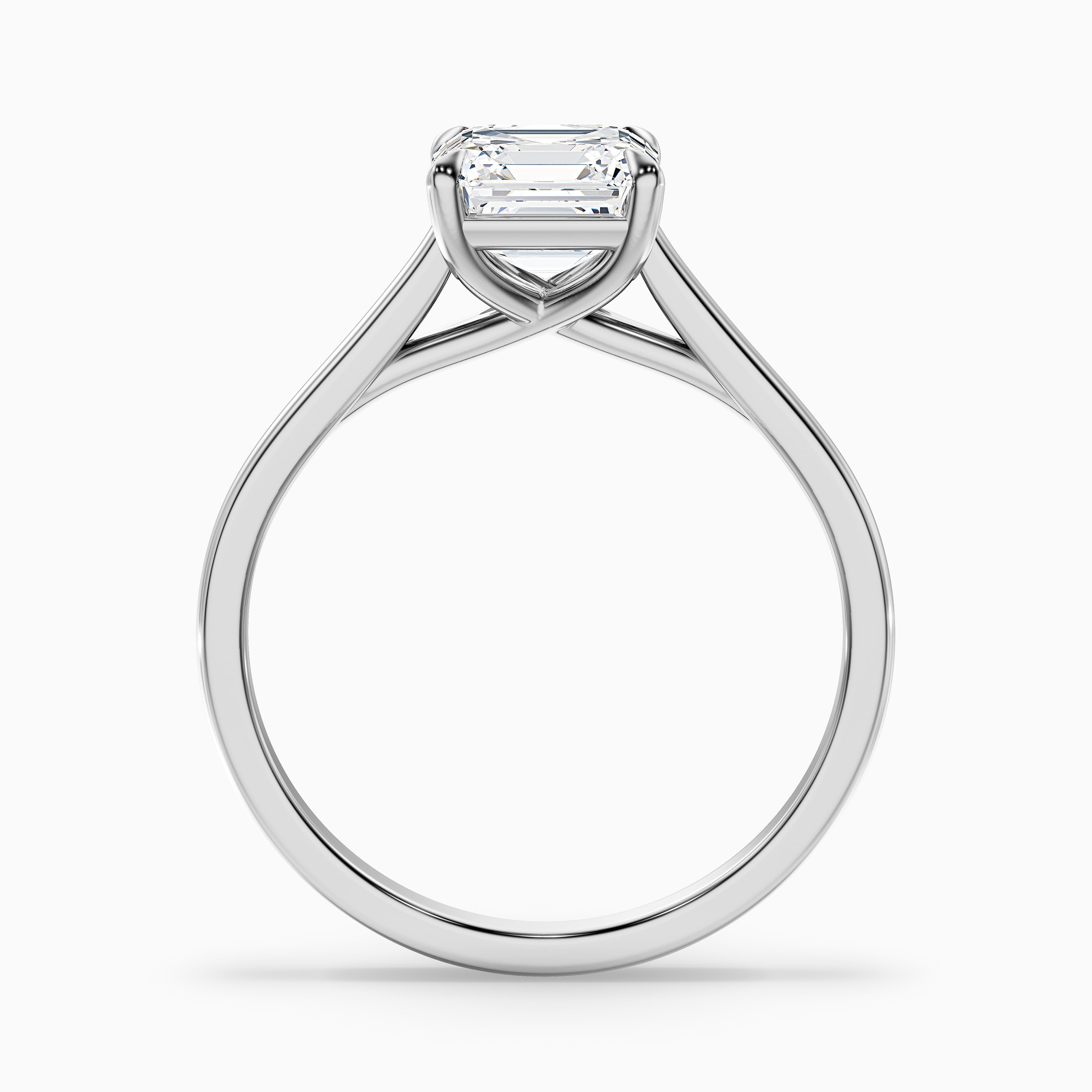 Ada 4 Carat Asscher Cut Solitaire Moissanite Engagement Ring in 18k Yellow Gold