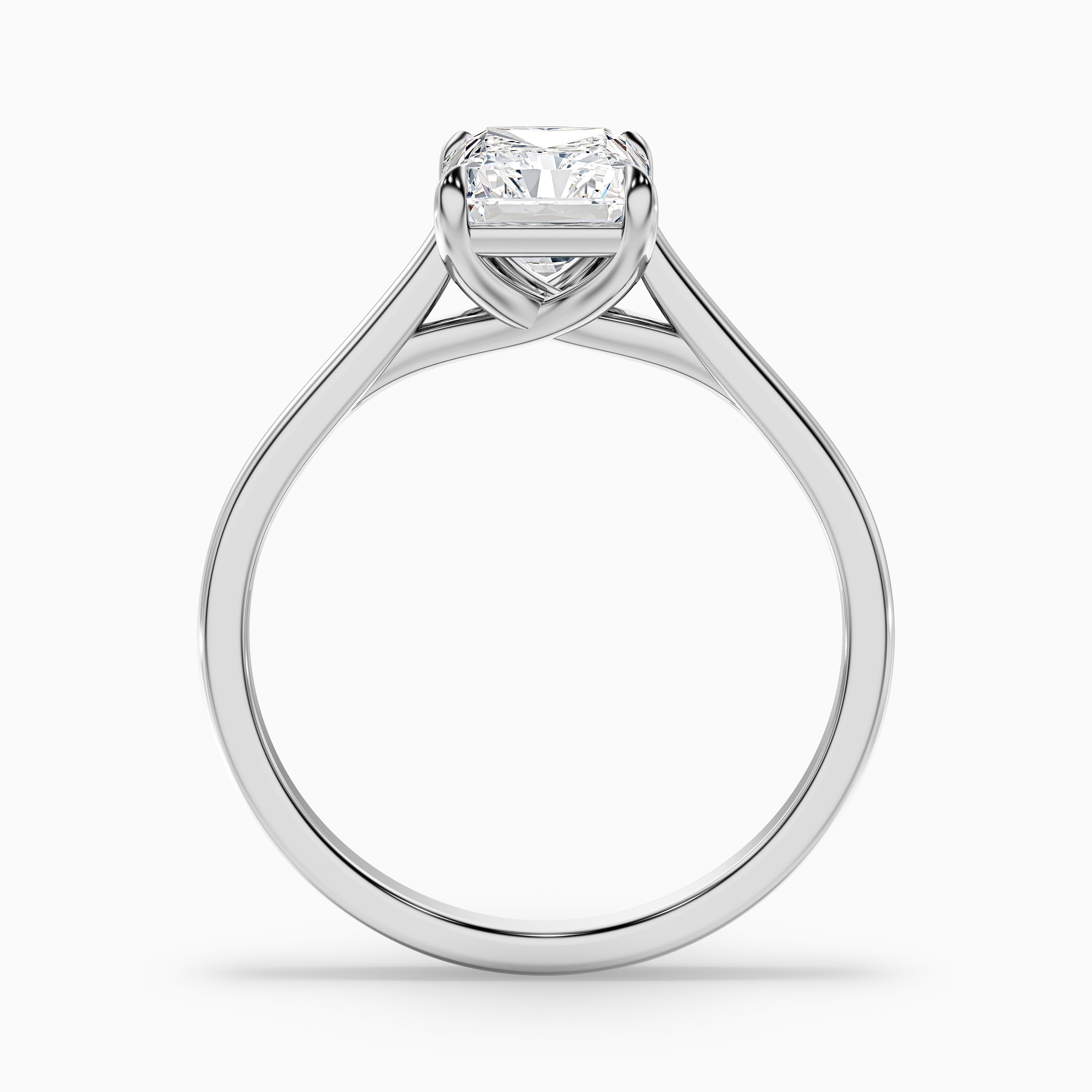 Alia 1 Carat Radiant Cut Solitaire Moissanite Engagement Ring in Platinum