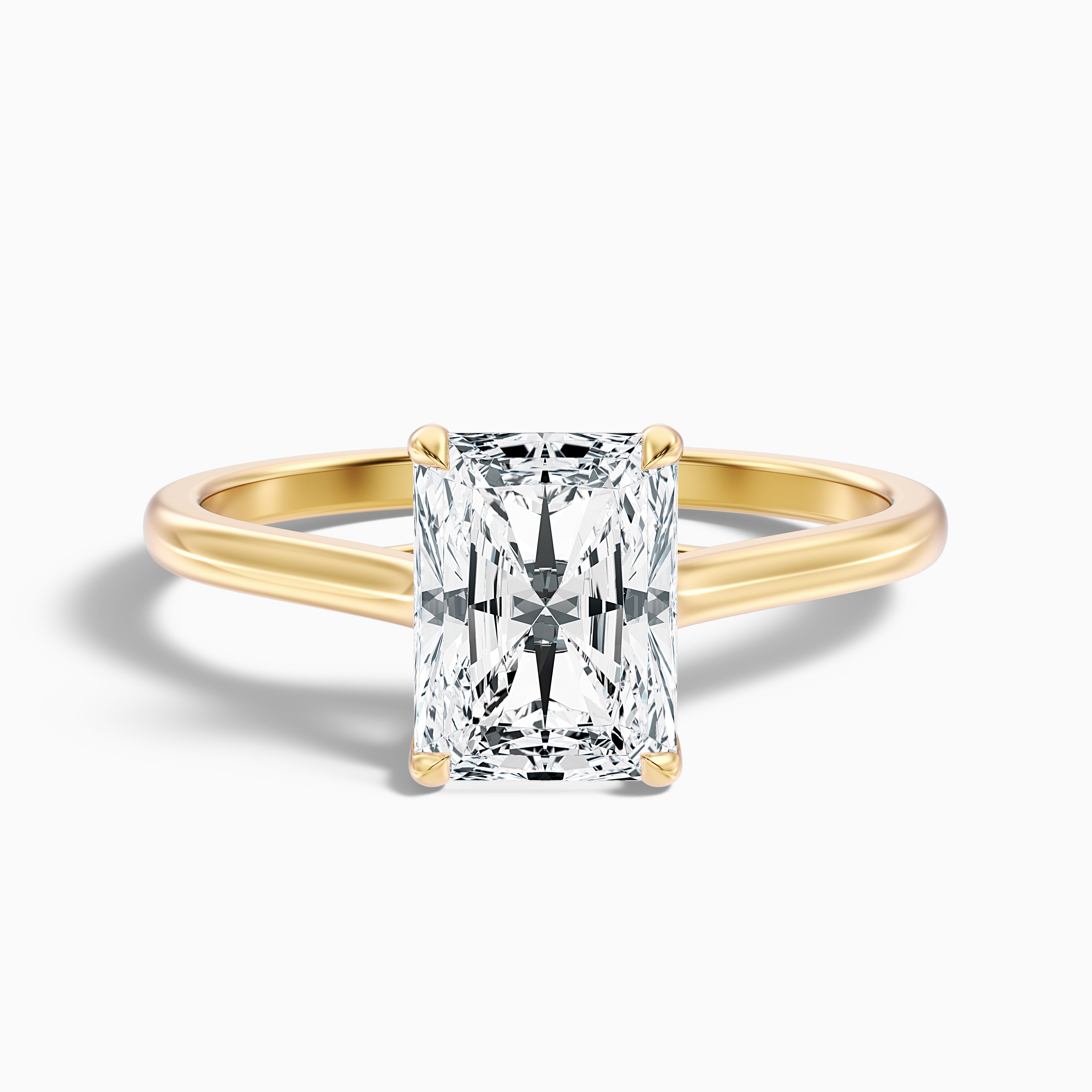 Alia 4.5 Carat Radiant Cut Solitaire Moissanite Engagement Ring in 18k Rose Gold