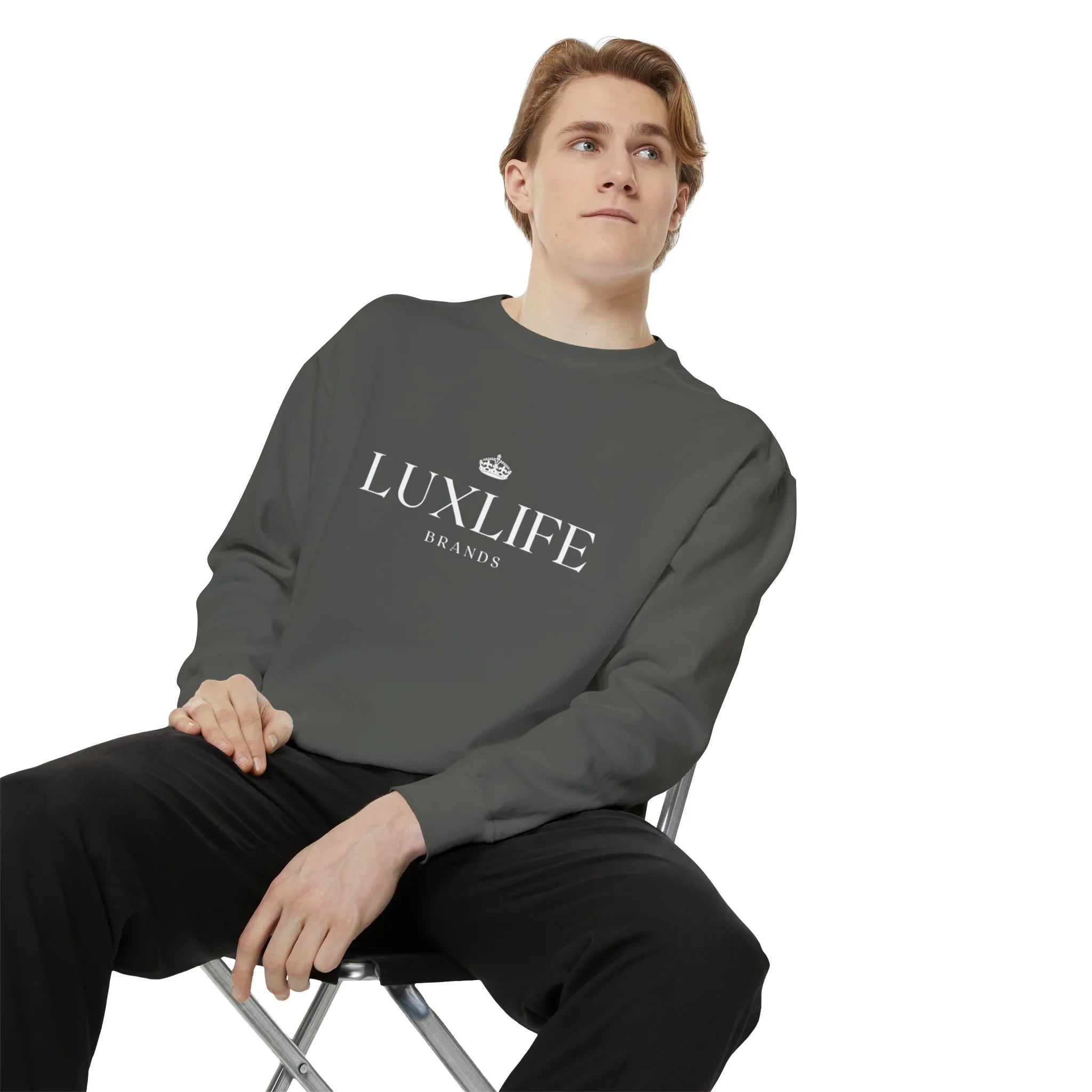Luxlife Brands Garment-Dyed Sweatshirt Printify