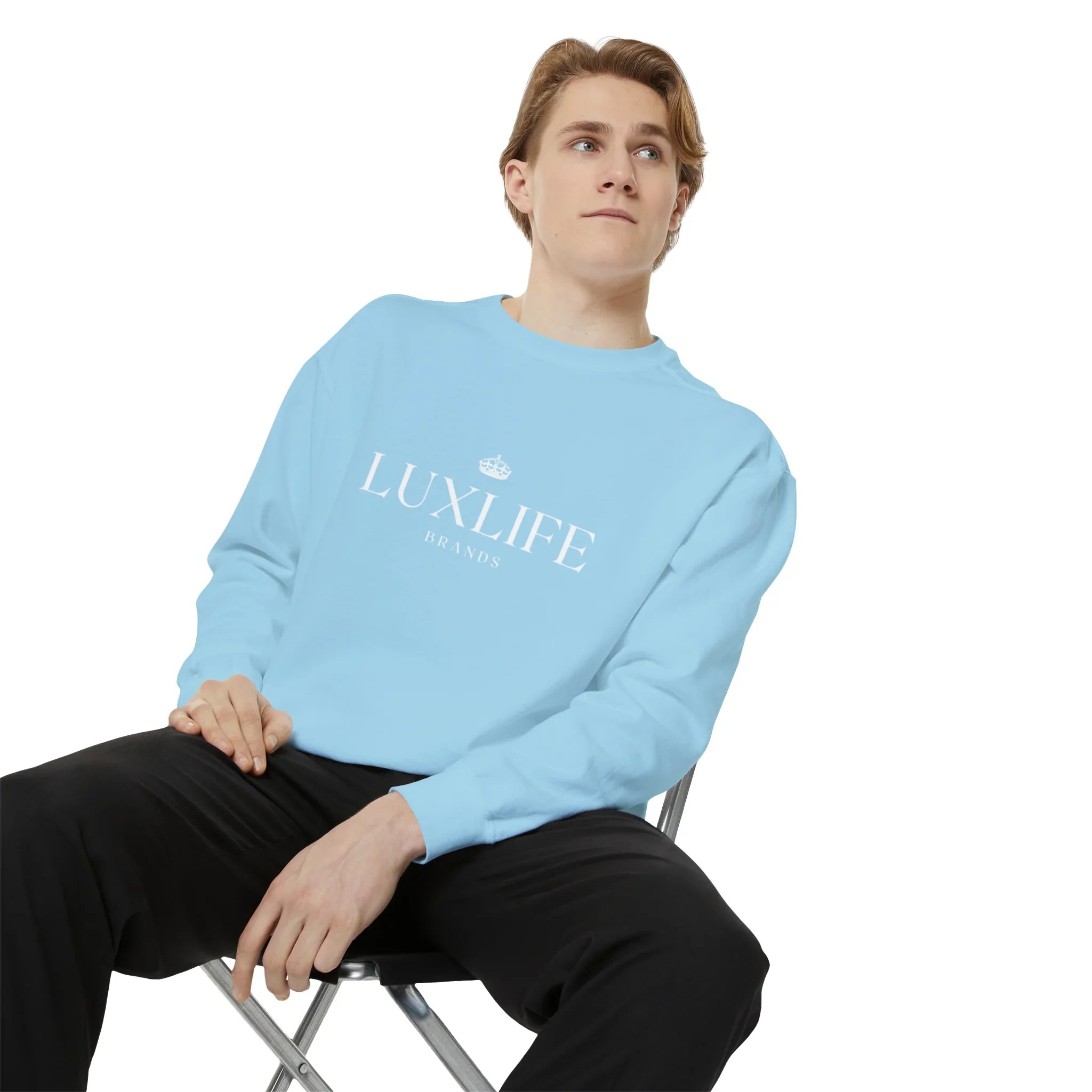 Luxlife Brands Garment-Dyed Sweatshirt Printify