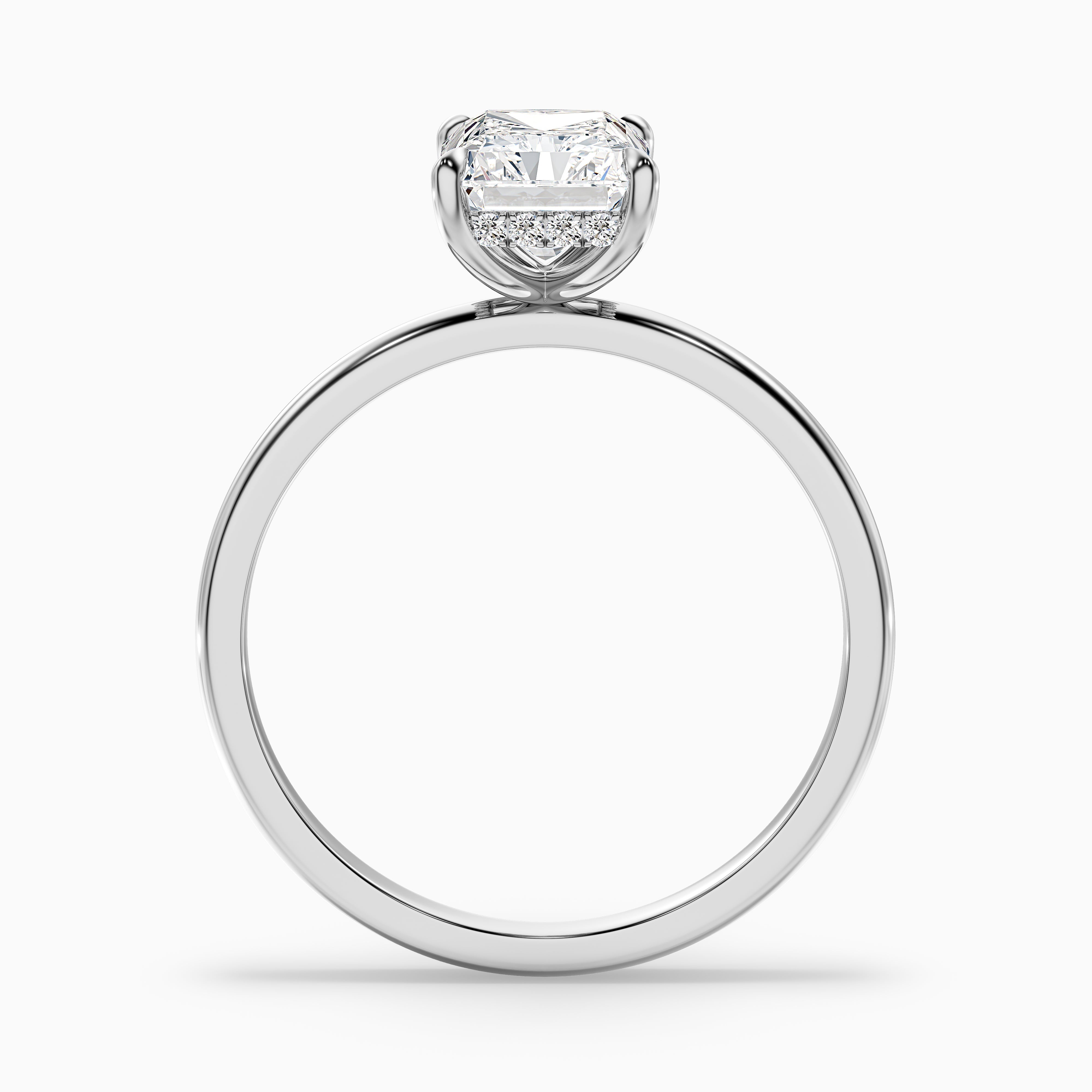 Bonnie 4.5 Carat Radiant Cut Hidden Halo Lab Grown Diamond Ring in 18k Yellow Gold