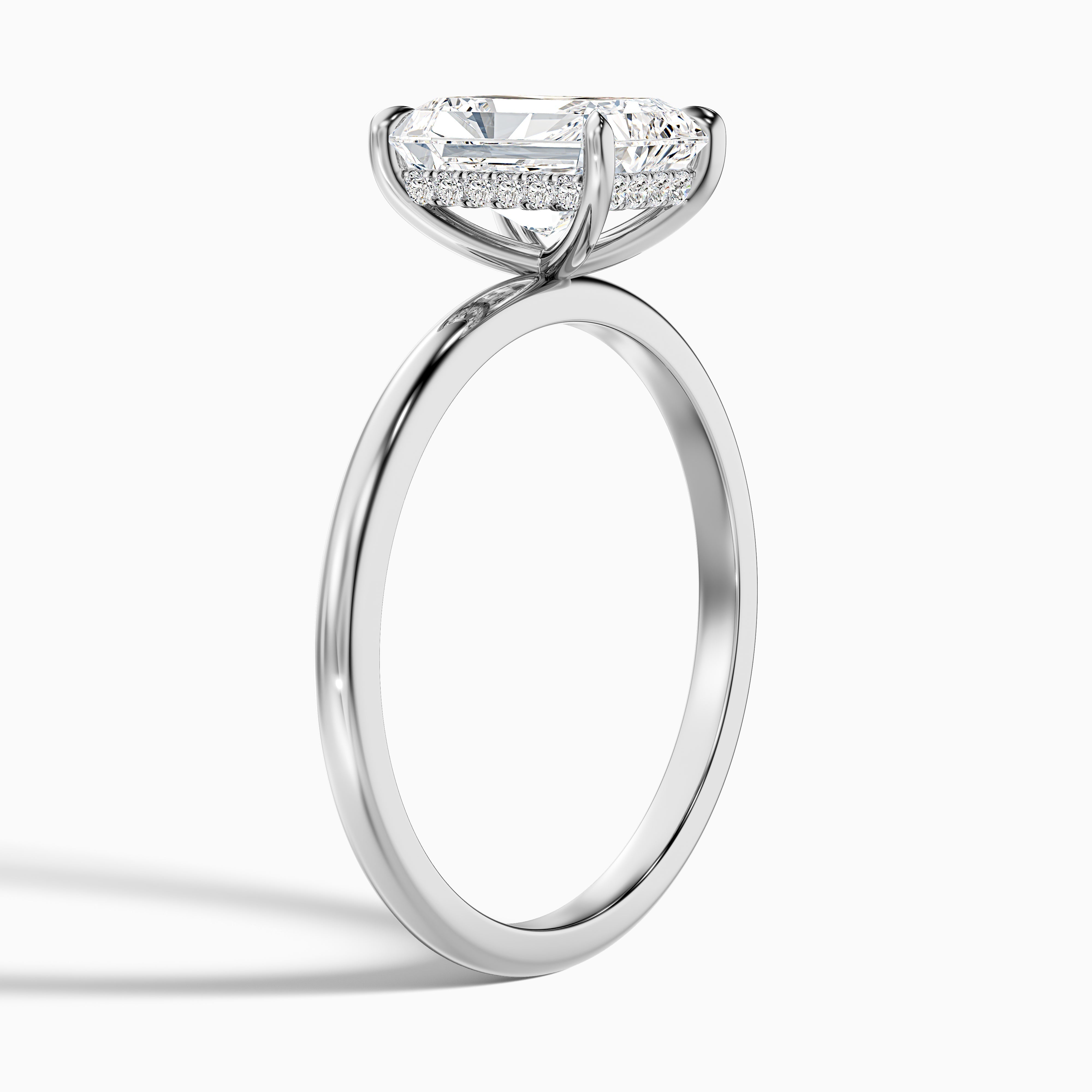 Bonnie 4.5 Carat Radiant Cut Hidden Halo Lab Grown Diamond Ring in 18k Yellow Gold
